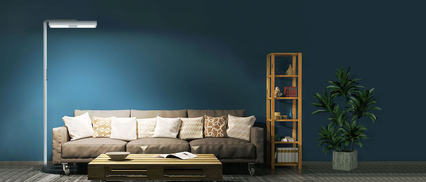 SANSI 82" Tall 150W LED Floor Lamp Modern, 4000K Natural Daylight, 14000LM Dimmable Bright Reading Work Light, Upgraded Reflective Patented Eye Caring Study Lamp for Studio Office Living Room Bedroom