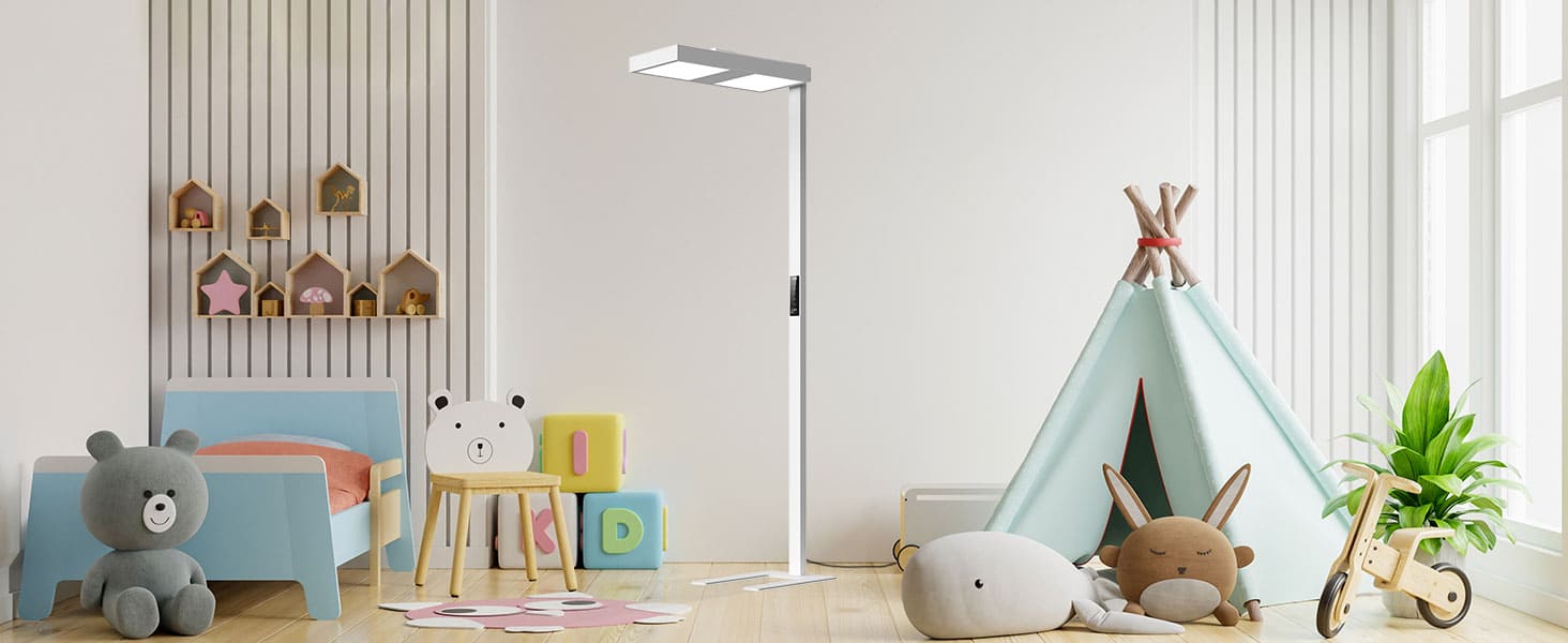 SANSI 82" Tall 150W LED Floor Lamp Modern, 4000K Natural Daylight, 14000LM Dimmable Bright Reading Work Light, Upgraded Reflective Patented Eye Caring Study Lamp for Studio Office Living Room Bedroom