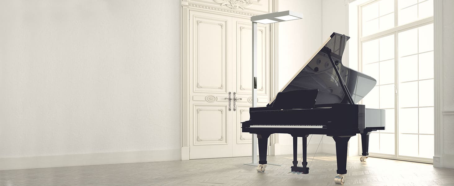 SANSI 82" Tall 150W LED Floor Lamp Modern, 4000K Natural Daylight, 14000LM Dimmable Bright Reading Work Light, Upgraded Reflective Patented Eye Caring Study Lamp for Studio Office Living Room Bedroom