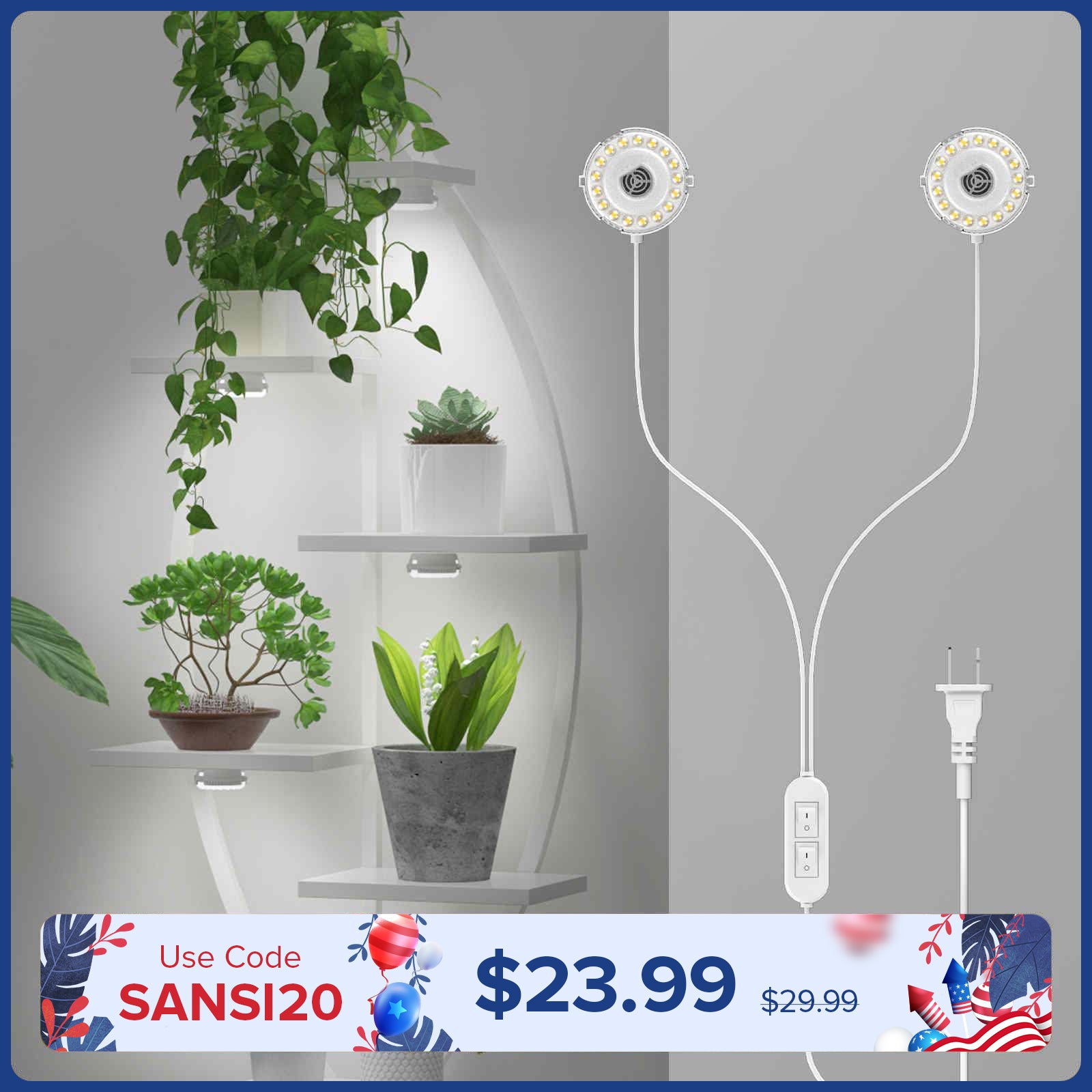 SANSI 10W LED Puck Grow Light (US/CA ONLY)