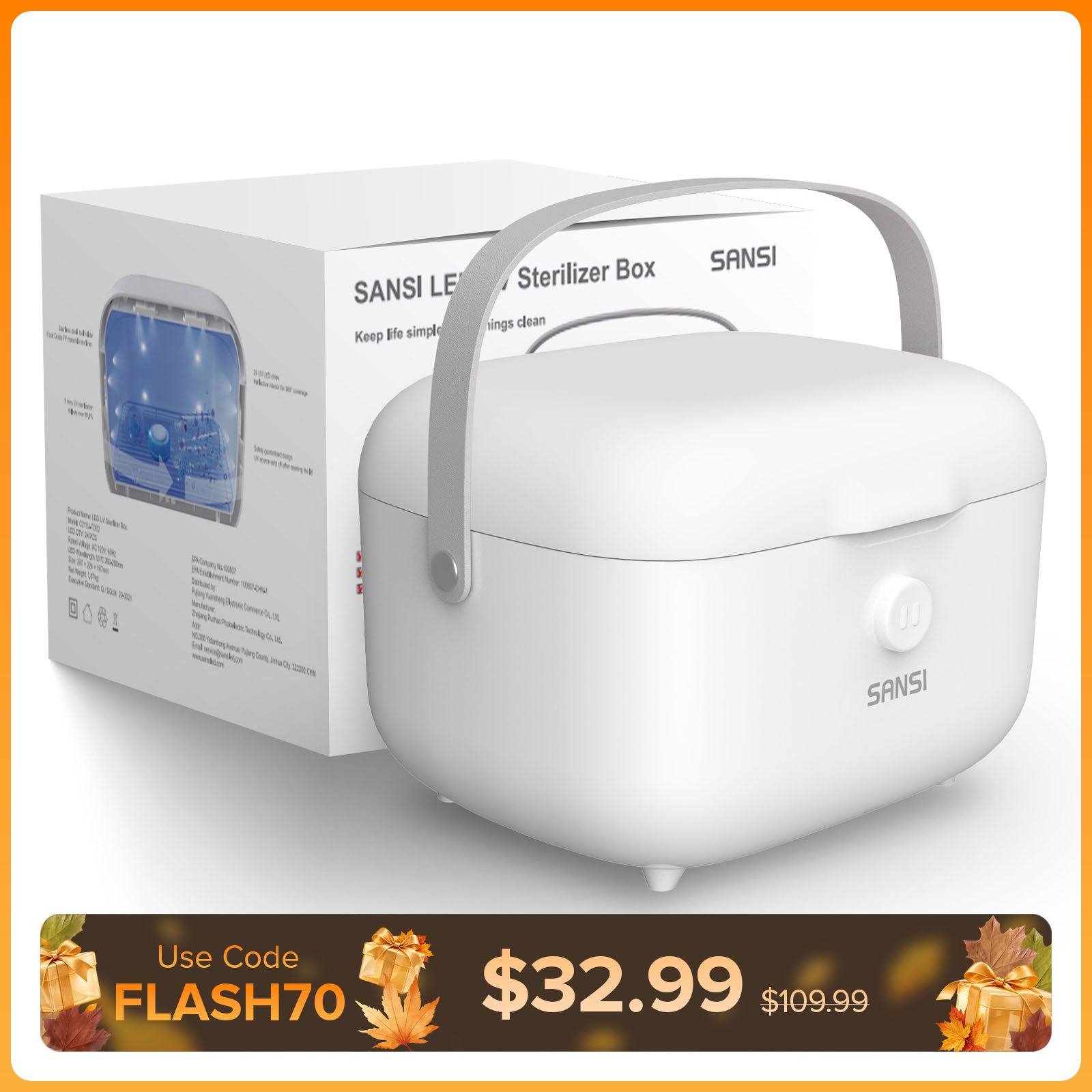 YAMAN 家庭用光美容器　STA-197T 15W UV Light Sanitizer Box – Fast and Effective Sanitization