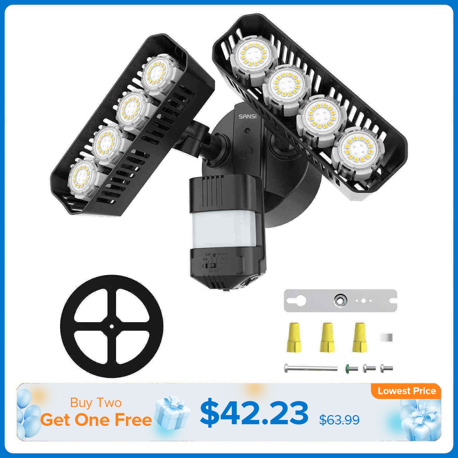 SANSI 54W LED Security Light - Ultra Bright & Energy Efficient