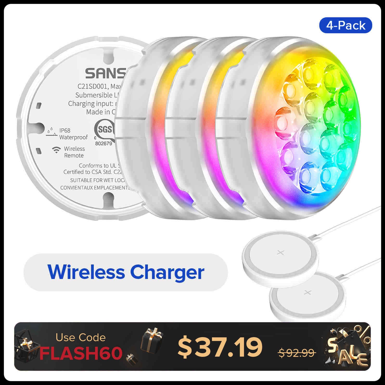 Wireless Charging RGB Color Changing Mood Light (US ONLY)