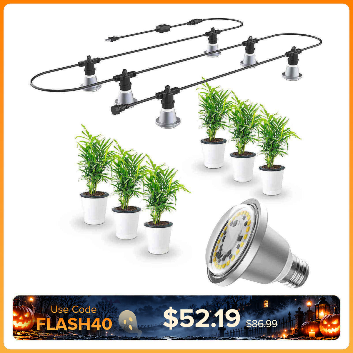 Hängende Lichterkette für Pflanzen (NUR USA/Kanada)
