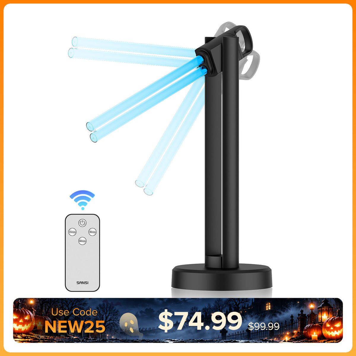 SANSI 38W/54W Foldable UV Light Sanitizer with Remote Control (US ONLY)