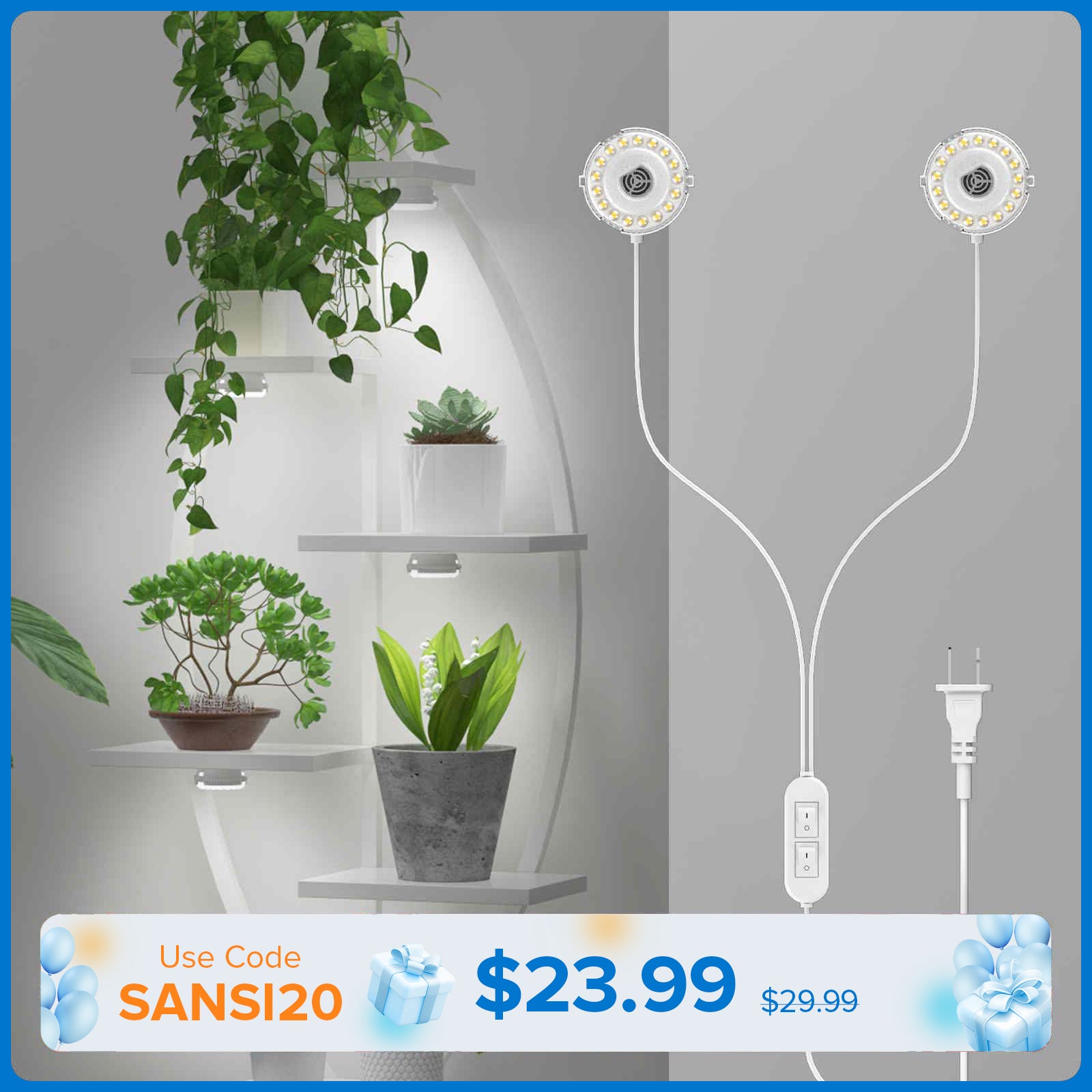 SANSI 10W LED Puck Grow Light (US/CA ONLY)