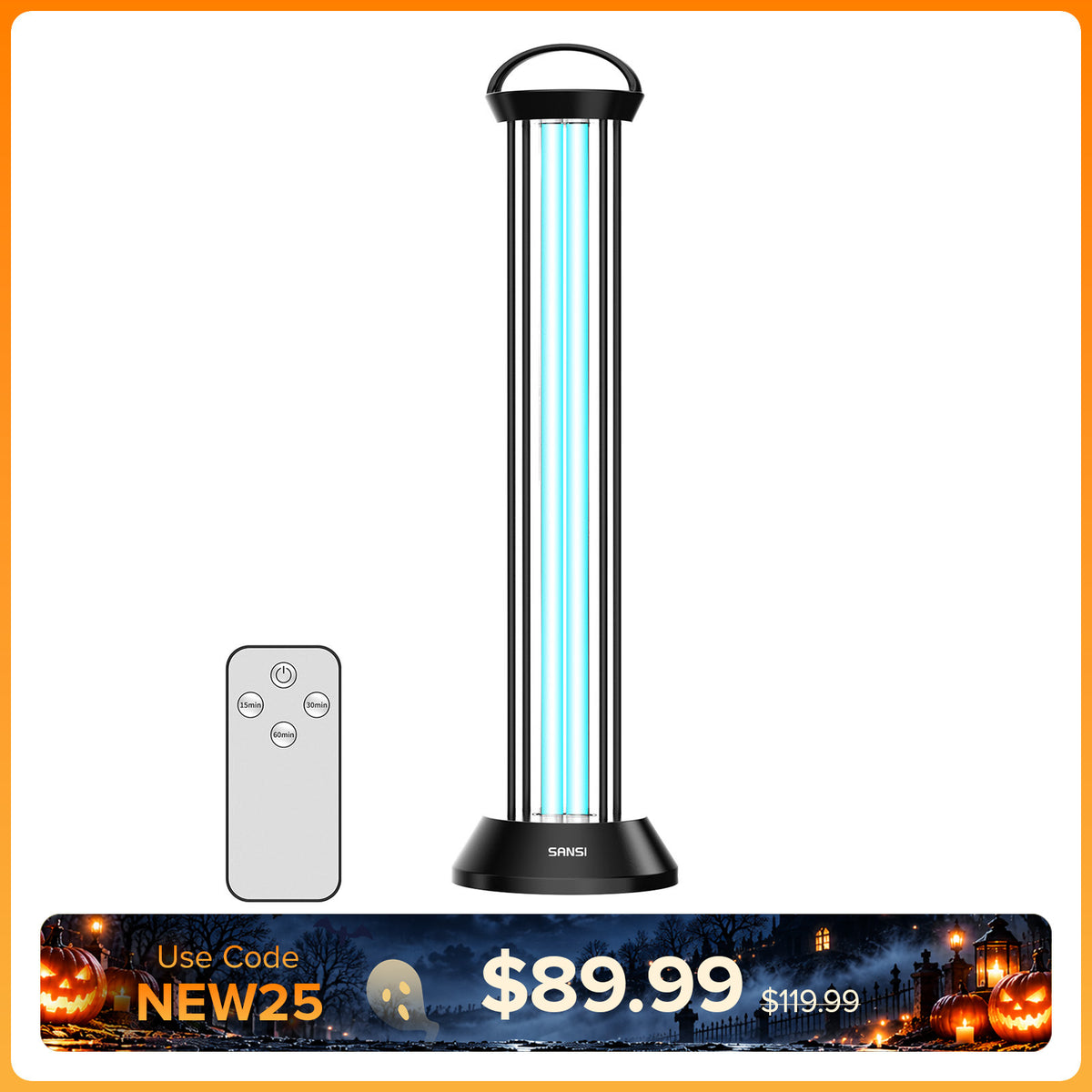 SANSI 60W Portable UV Light Sanitizer with Remote Control (US ONLY)