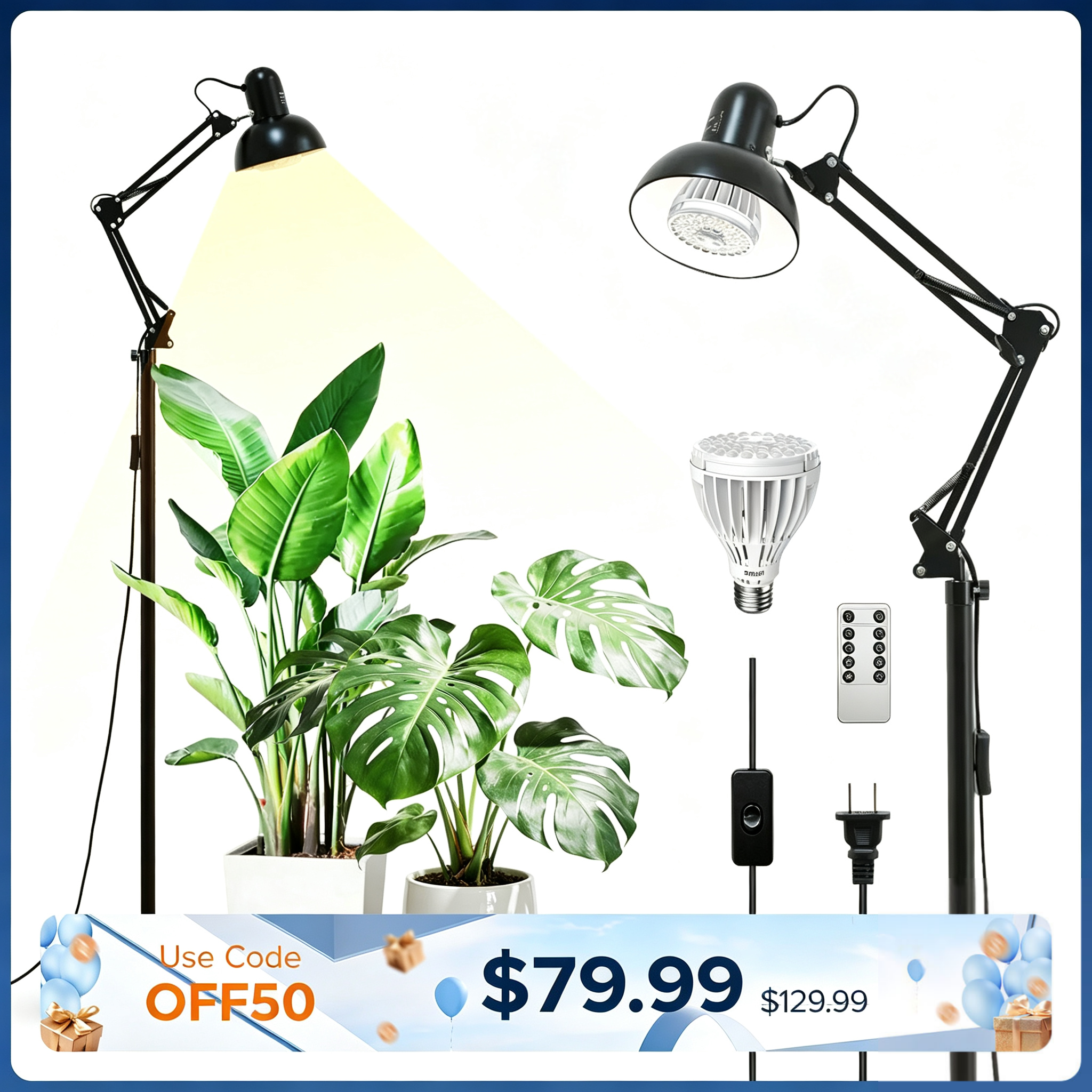 SANSI 32W Lampe de culture LED sur pied avec télécommande (US UNIQUEMENT)