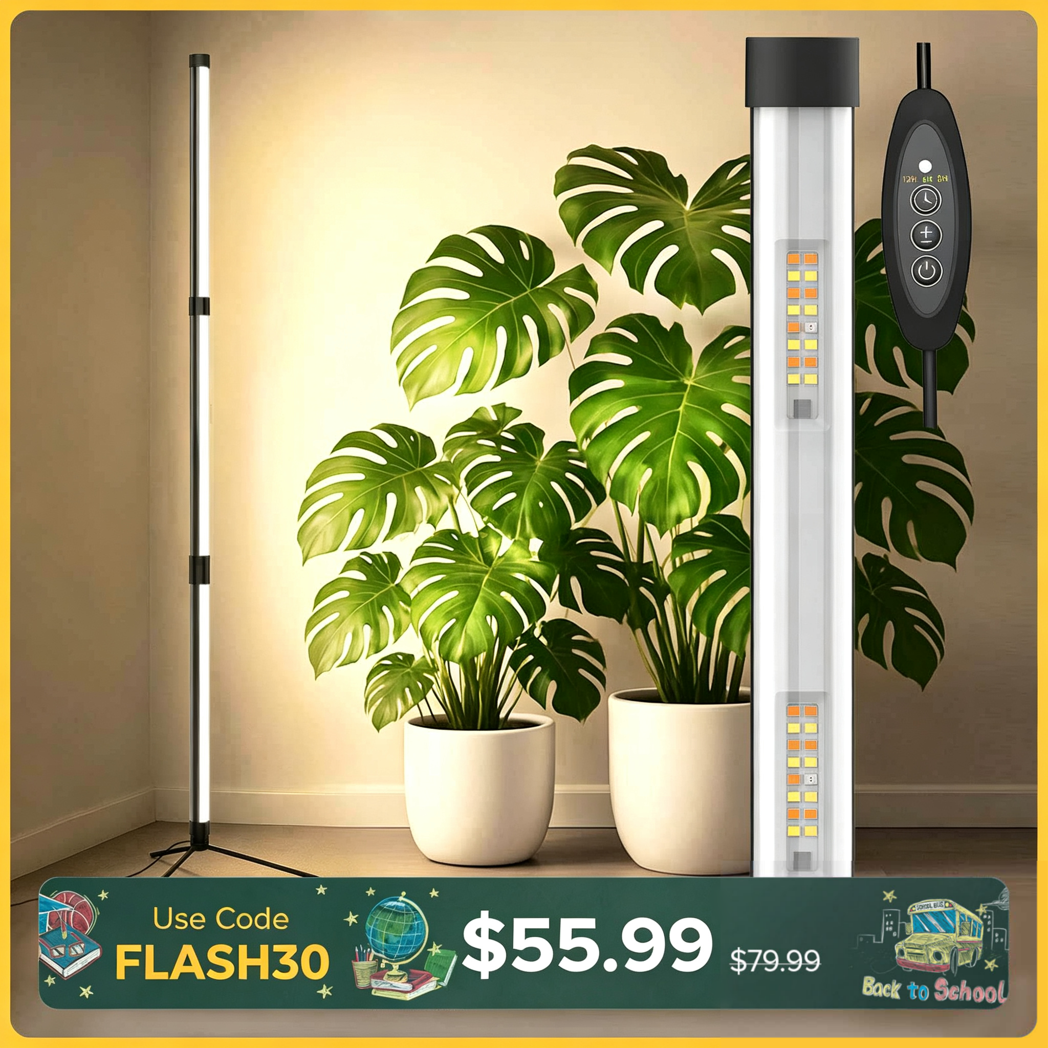 SANSI T10 55W LED Standing Grow Light (US/CA ONLY)