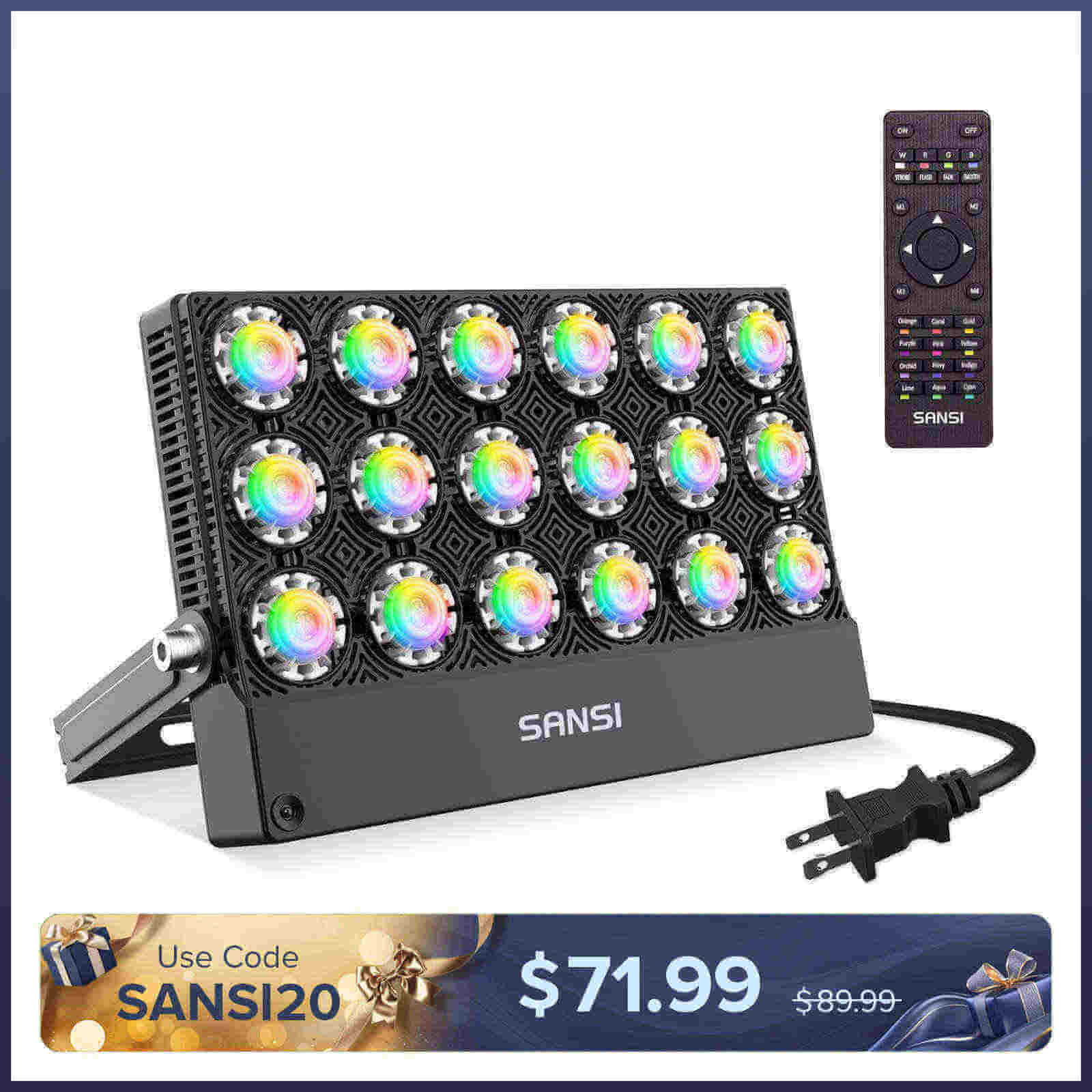 100W RGB LED Flood Light (US ONLY)