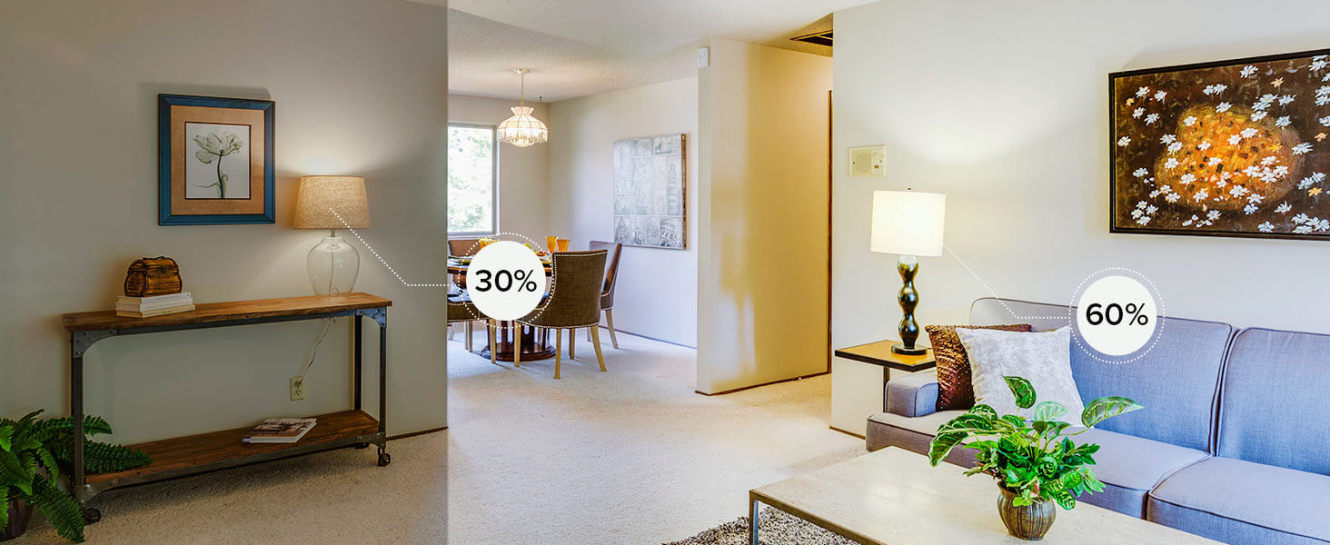 A21 led light bulbs, dimmable 0%-100%