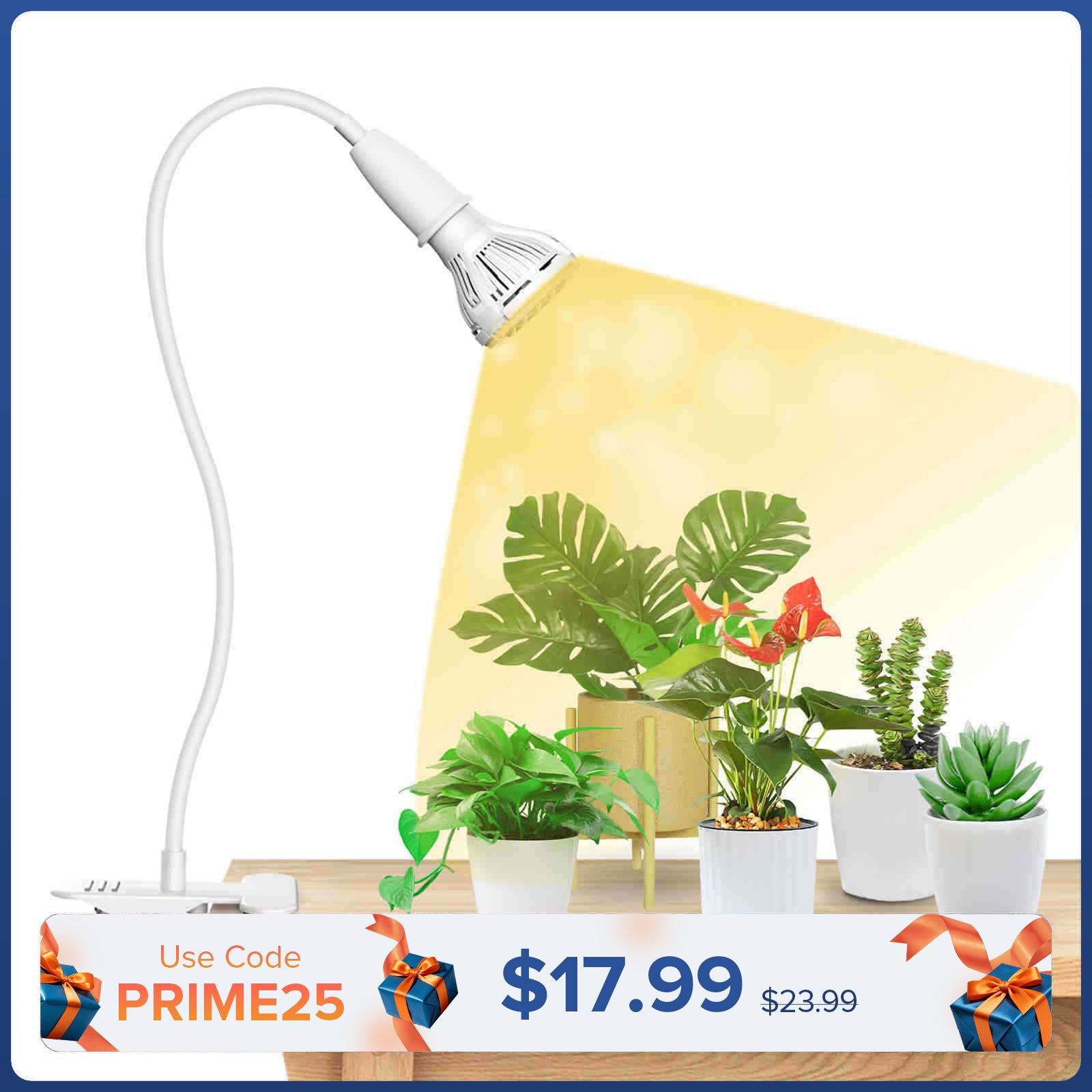 Lampada LED da coltivazione con clip regolabile a 1 testa da 10 W (SOLO USA/CA)