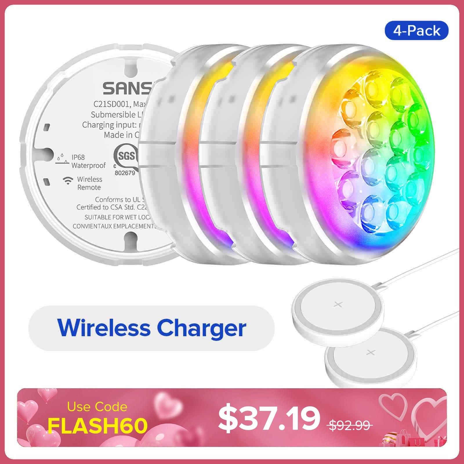 Wireless Charging RGB Color Changing Mood Light (US ONLY)