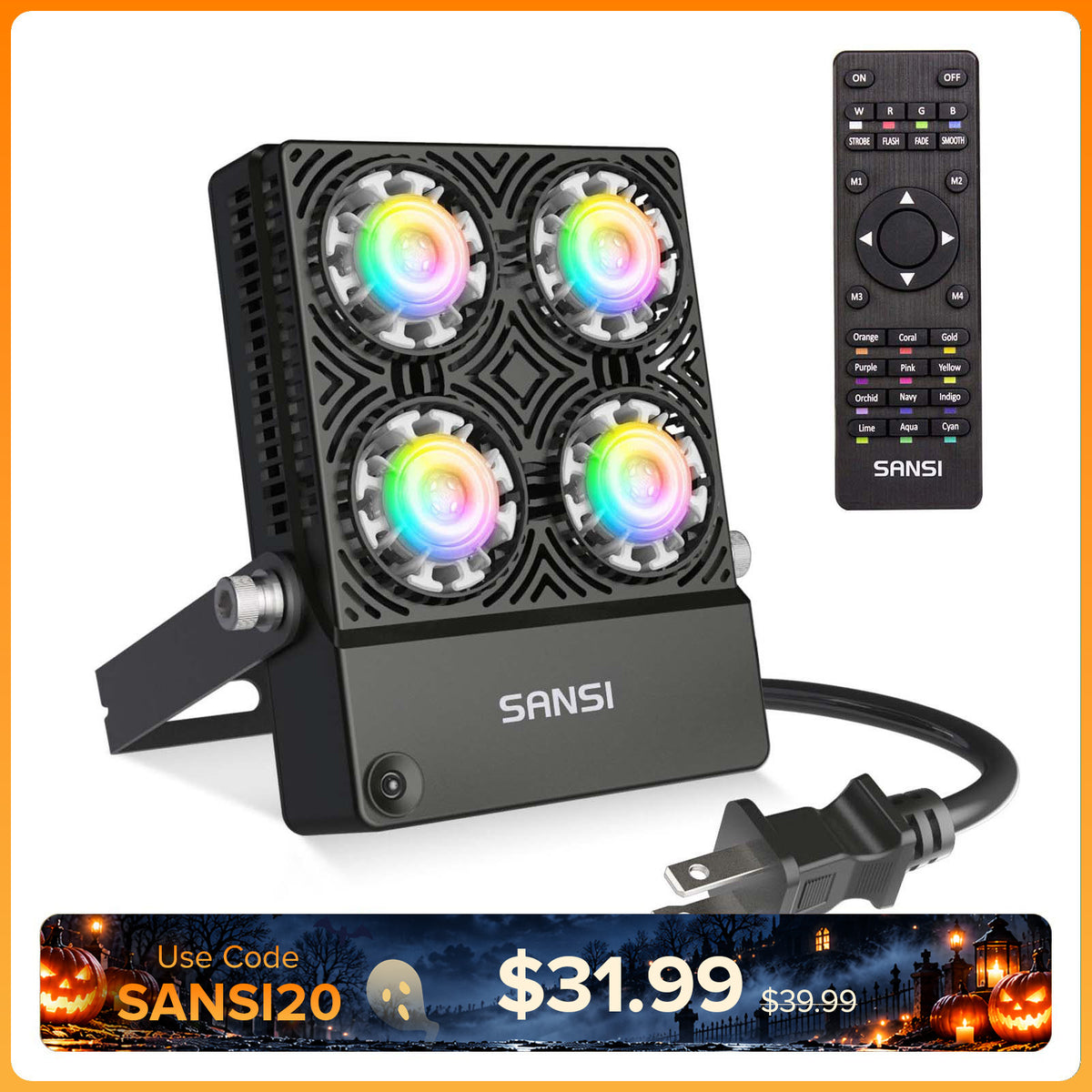 SANSI 30W RGB LED Flood Light (US ONLY)