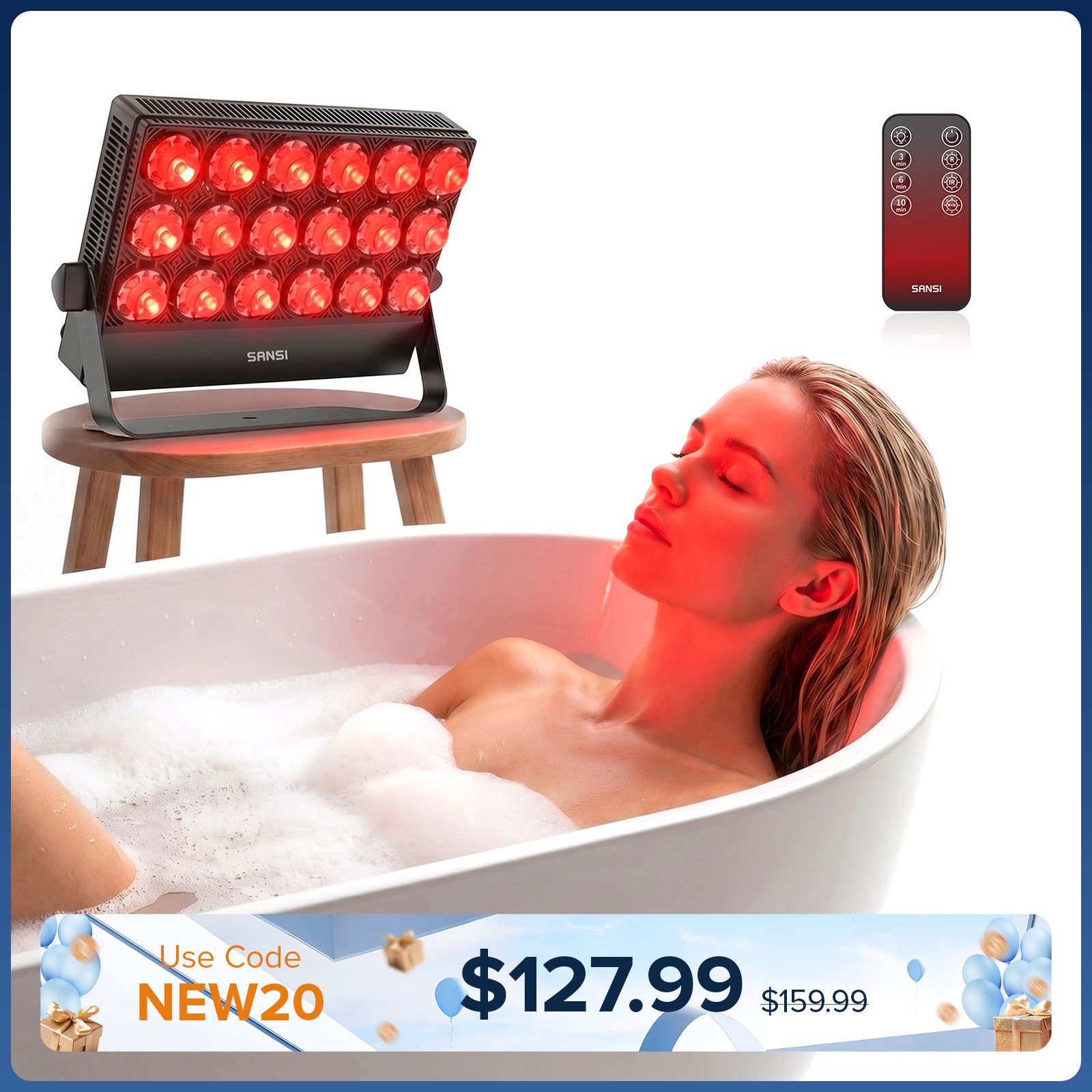 SANSI 80W Dual-Wavelength Red Light Therapy Panel (US ONLY)