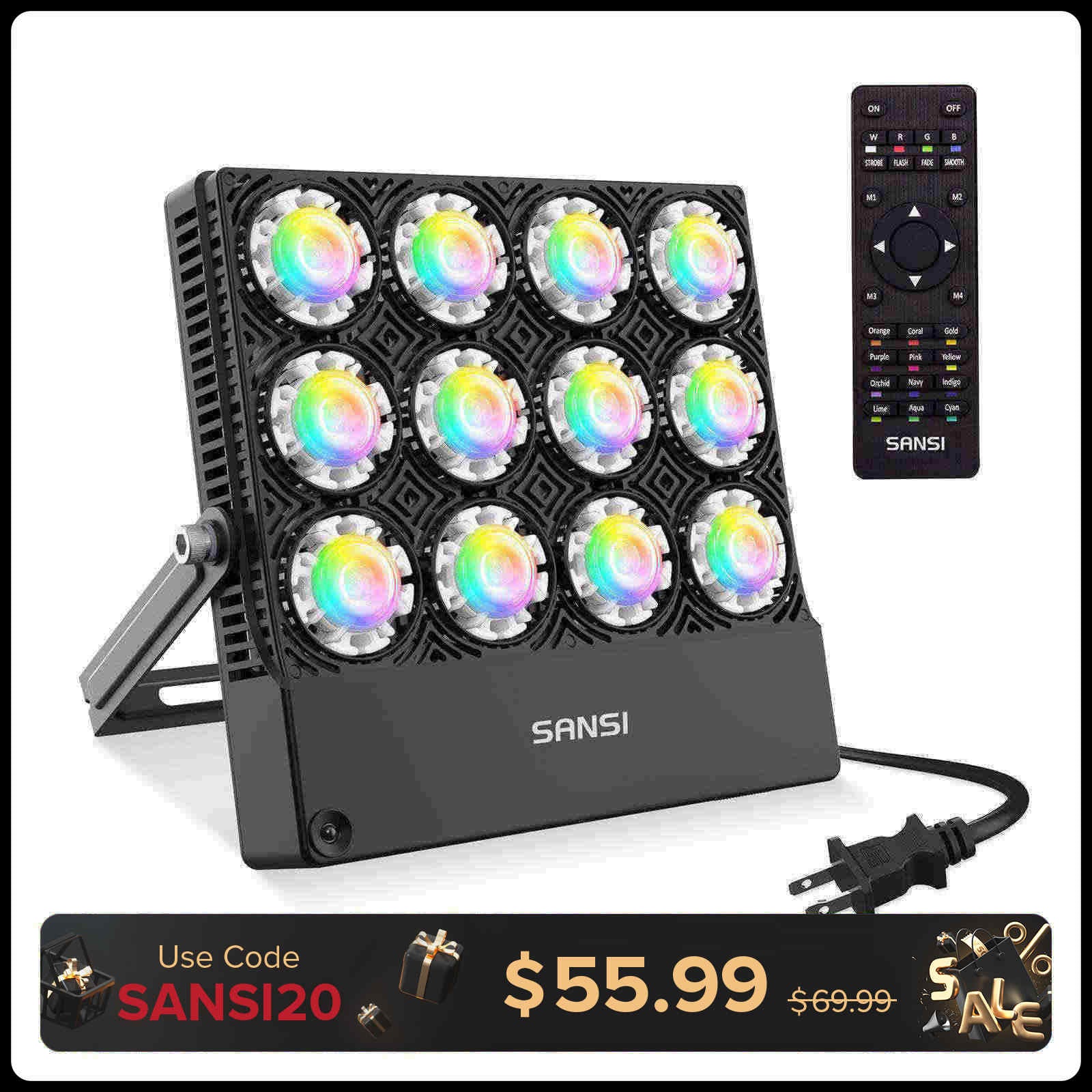 70W RGB LED Flood Light(US ONLY)