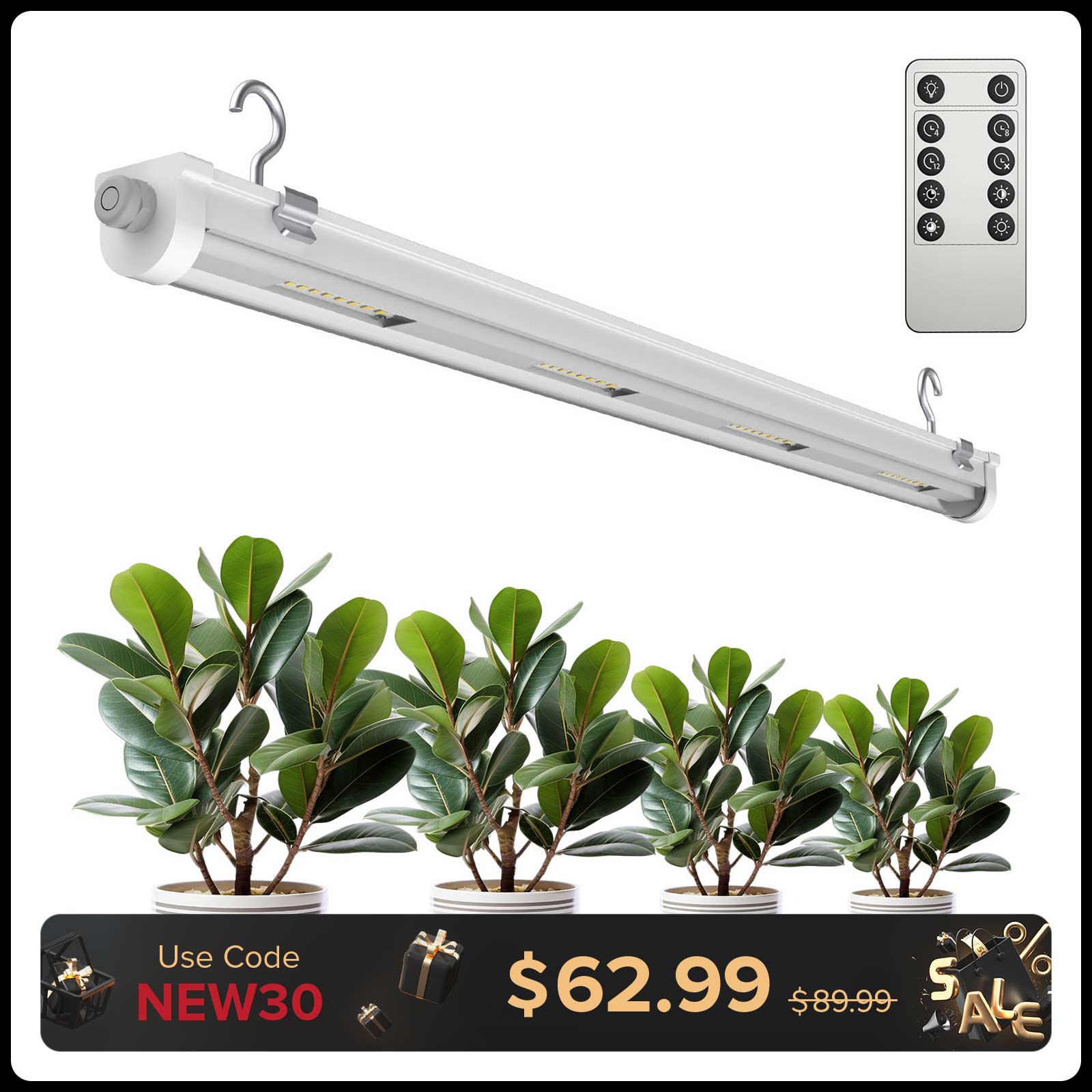 SANSI T8 25W LED Grow Light | Remote Control