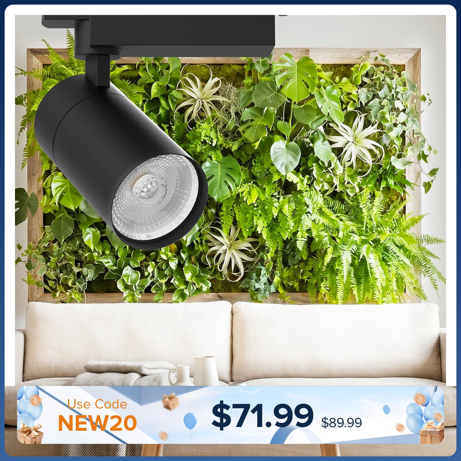 SANSI 3x30W LED Track Grow Light with Remote Control(US ONLY)