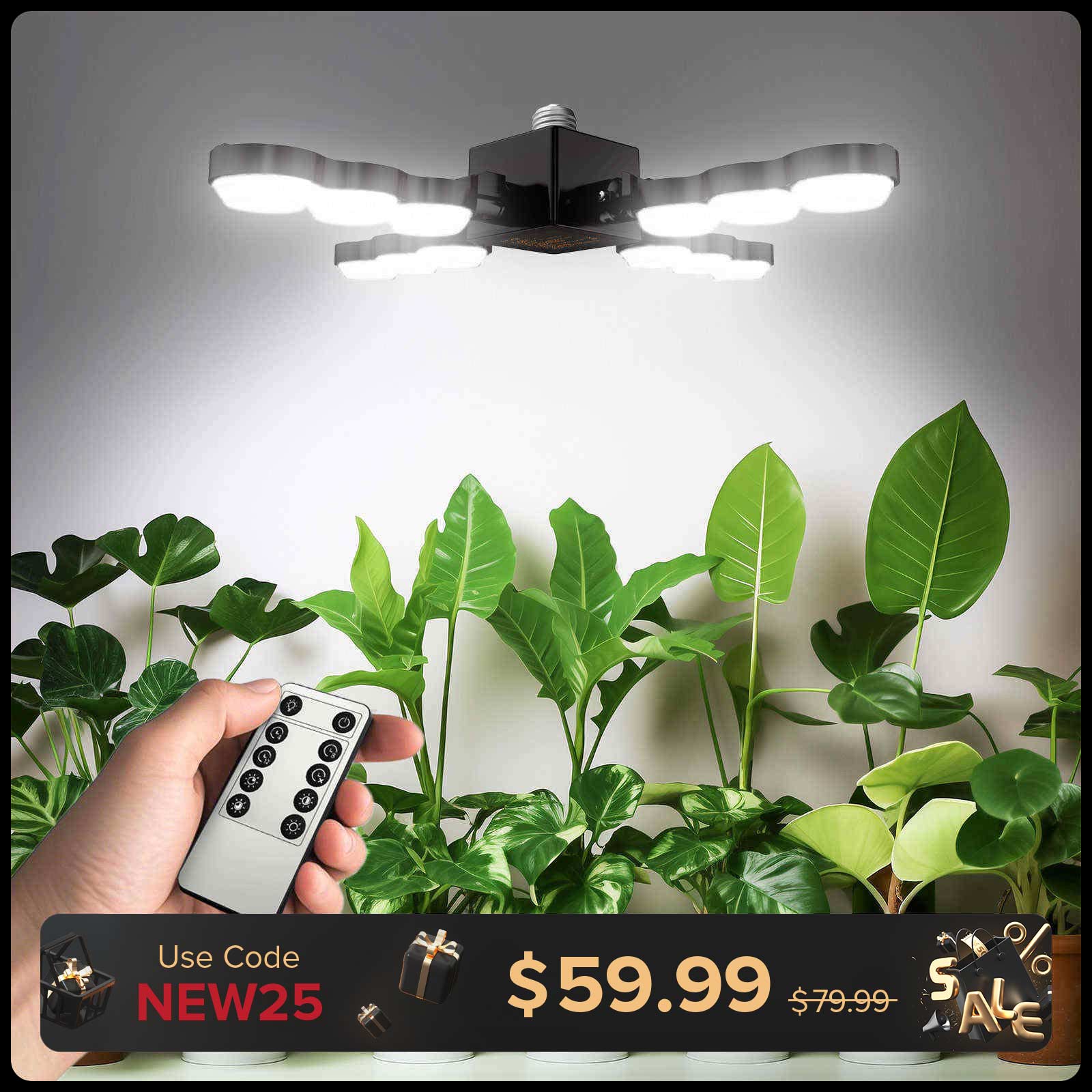 SANSI 80W Folding Wings LED Grow Light with Remote Control