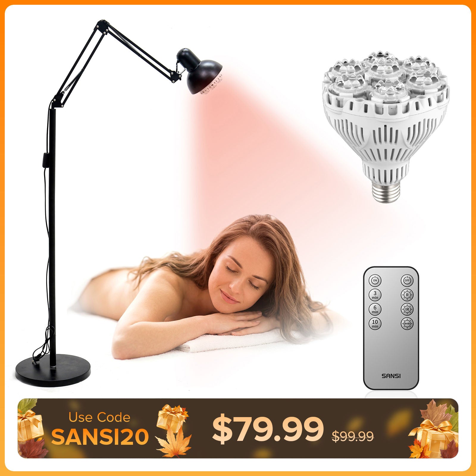 Red Light Therapy Lamp for Body and Face – Adjustable Stand