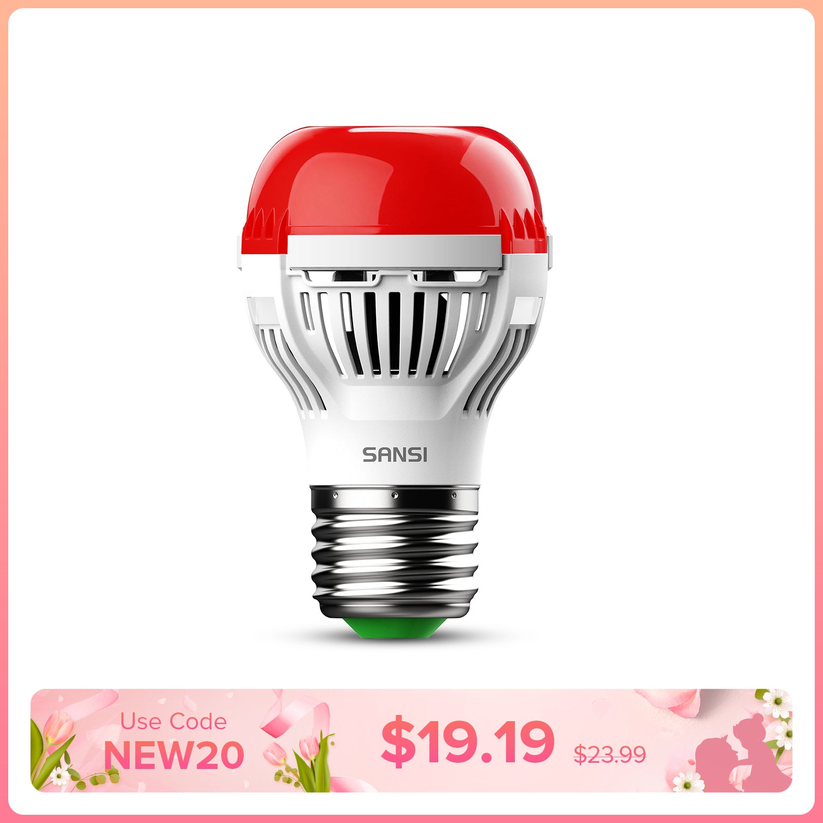 SANSI A15 6W 670nm Red Light Bulb for Sleep Therapy(US/CA ONLY)