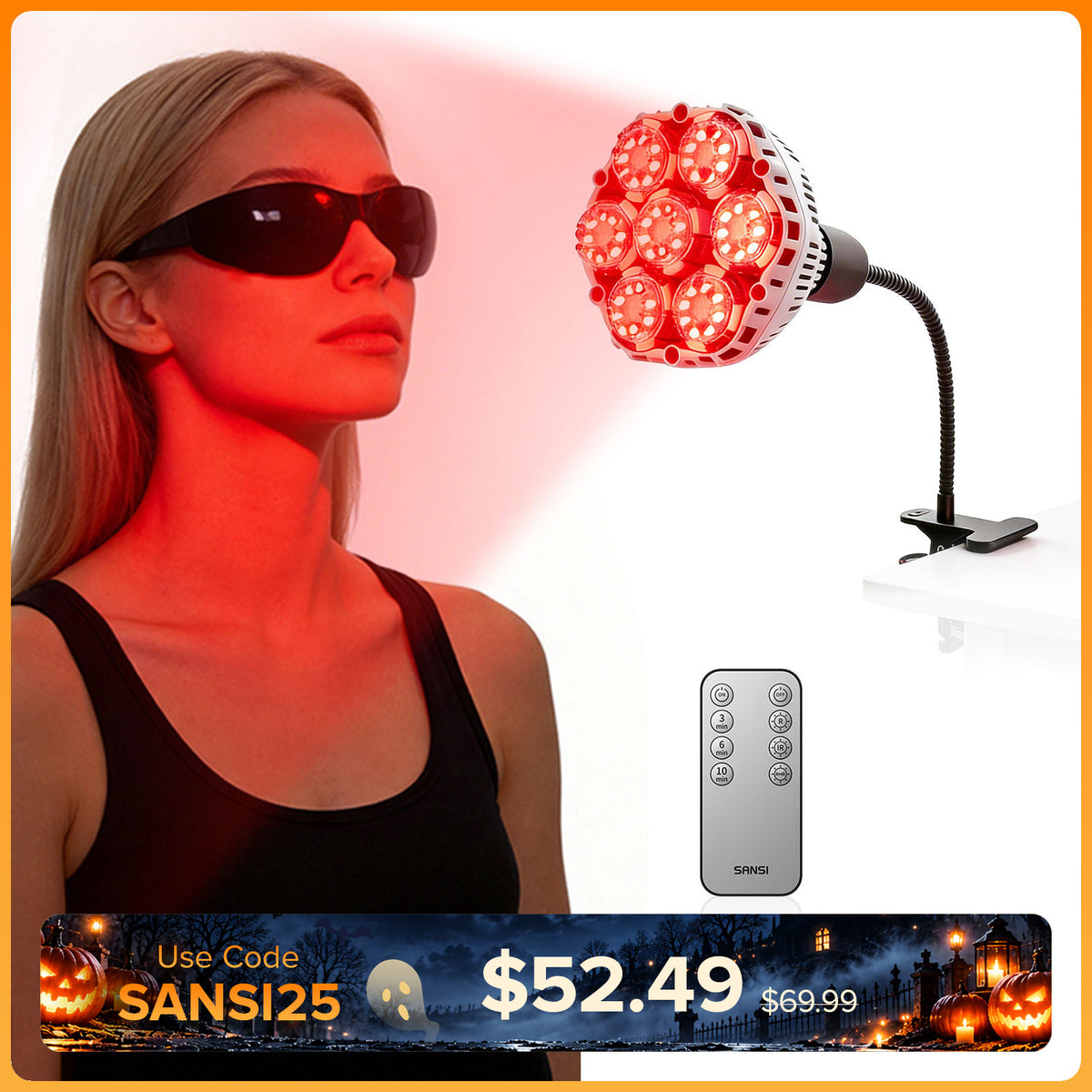 SANSI 32W Red Light Therapy for Body Face with Clip(US/CA ONLY)