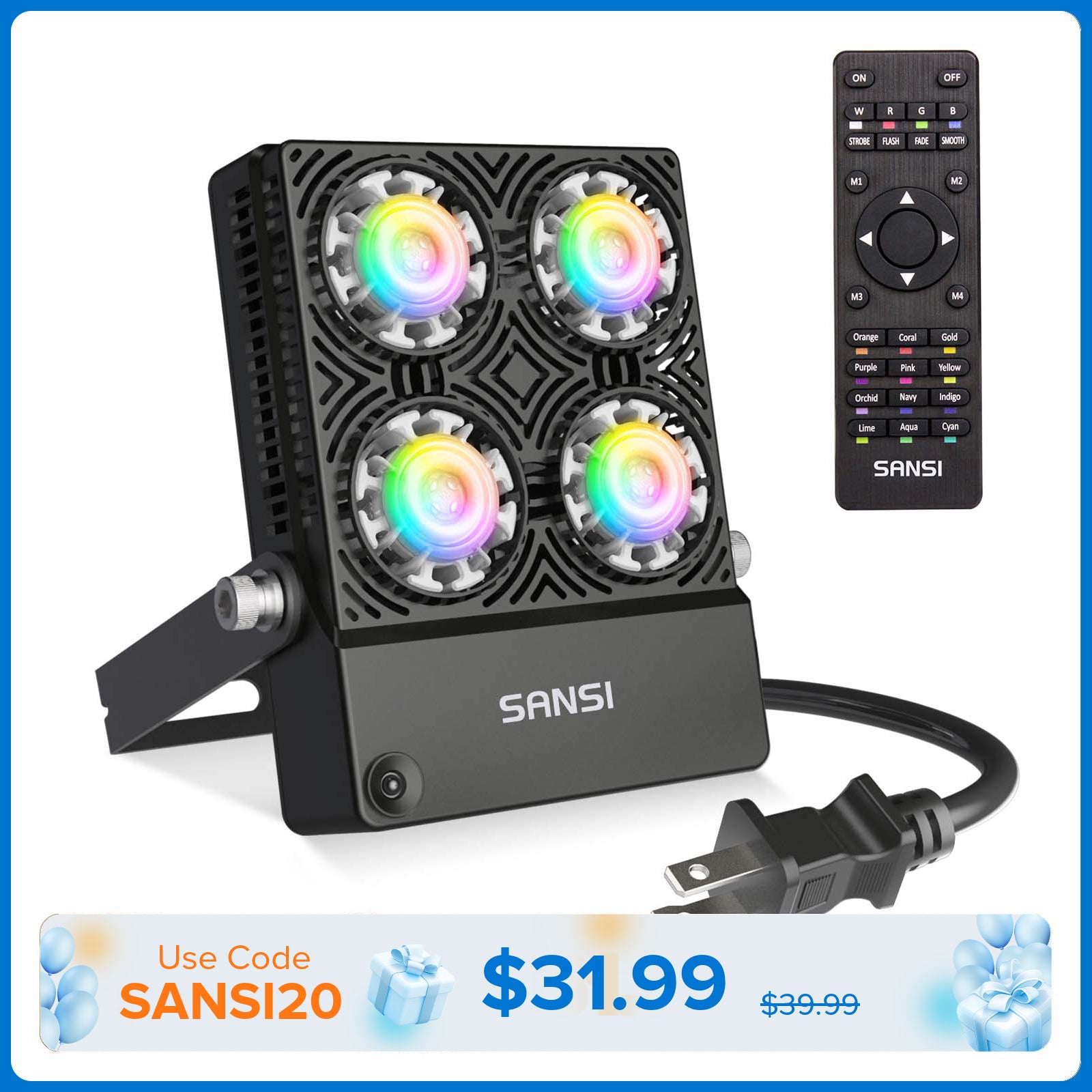 30W RGB LED Flood Light (US ONLY)