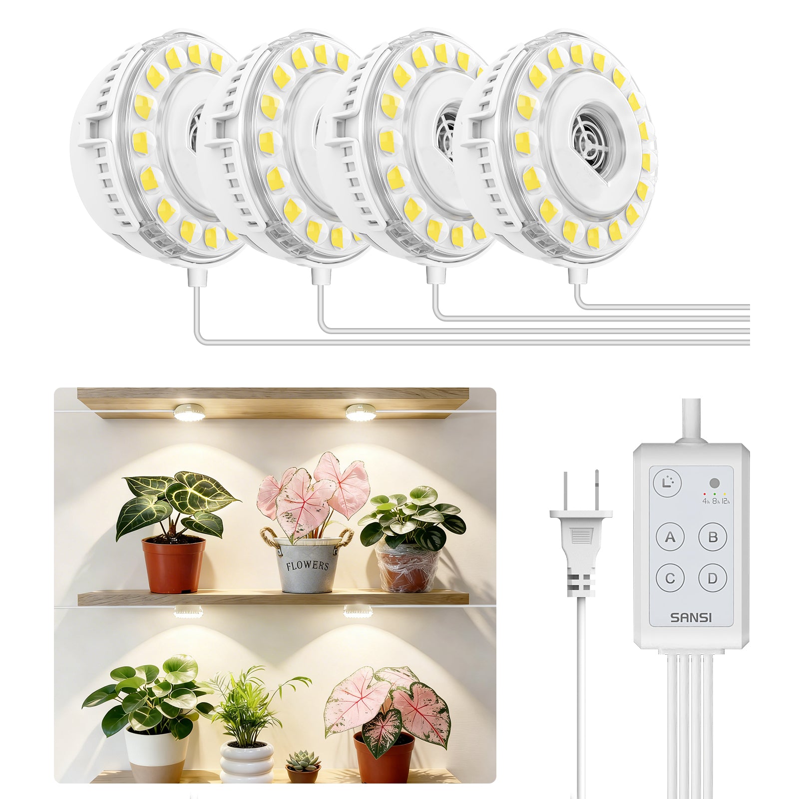 SANSI 20W Puck LED Grow Light with Timer – SANSI Lighting