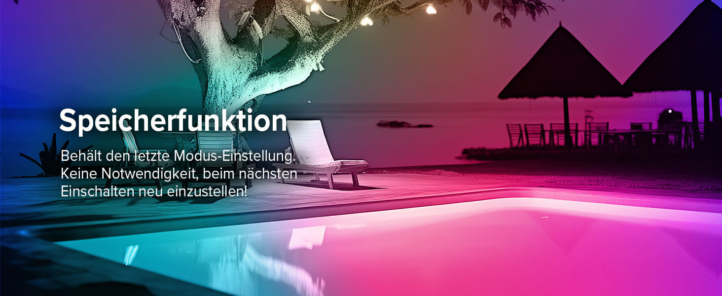 Speicherfunktion: Behalt den letzte Modus-Einstellung.Keine Notwendigkeit, beim nachstenEinschalten neu einzustellen!