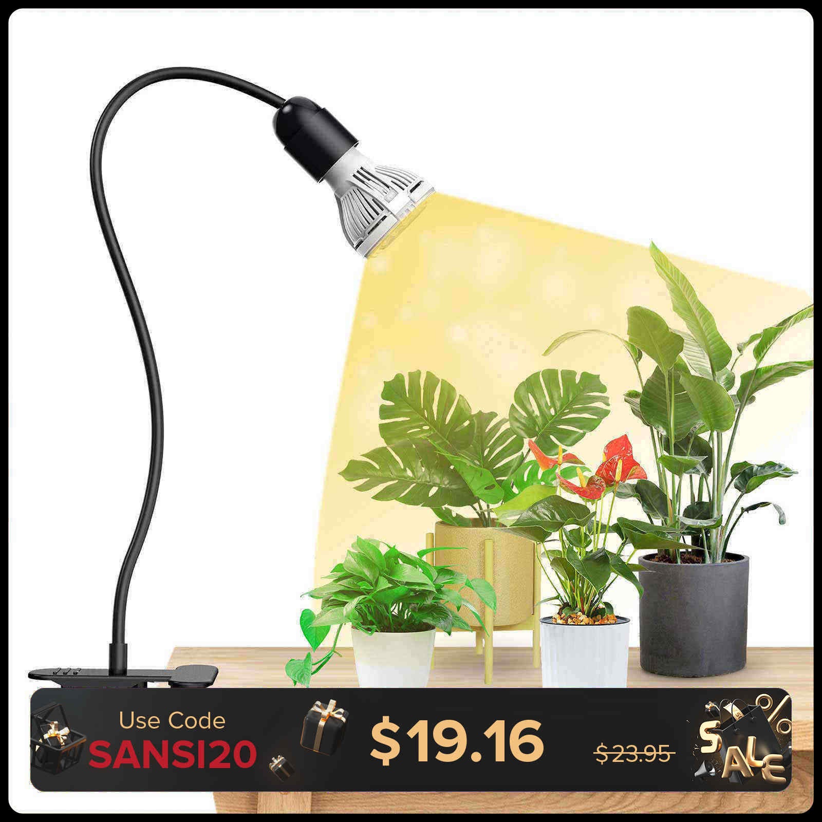 10 W verstellbares 1-Kopf-LED-Pflanzenlicht zum Anklemmen (NUR USA/Kanada)