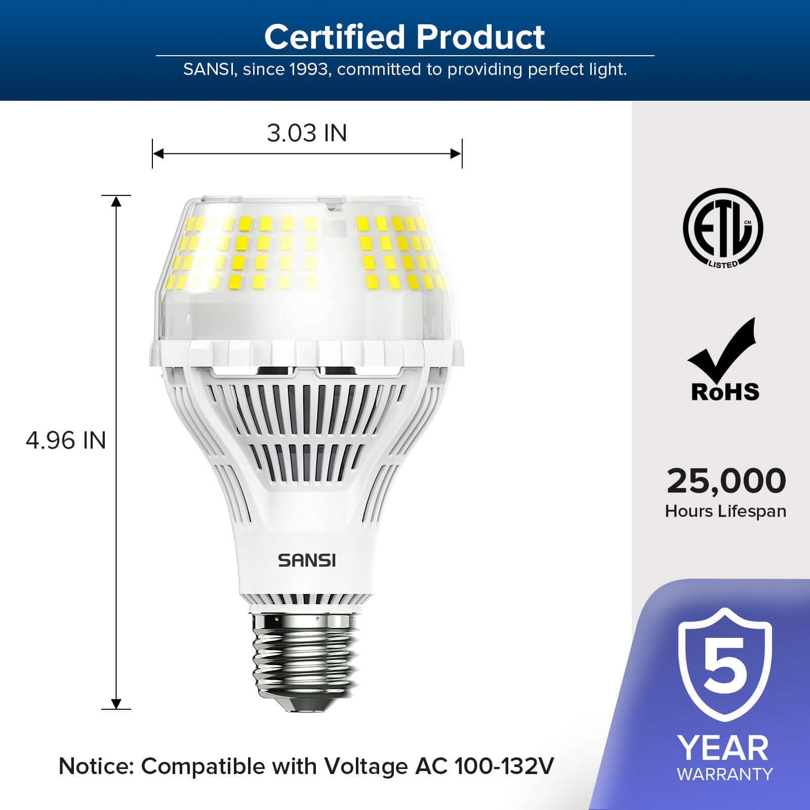 Verbesserte A21 22W LED 3000K/5000K Glühbirne (NUR USA)