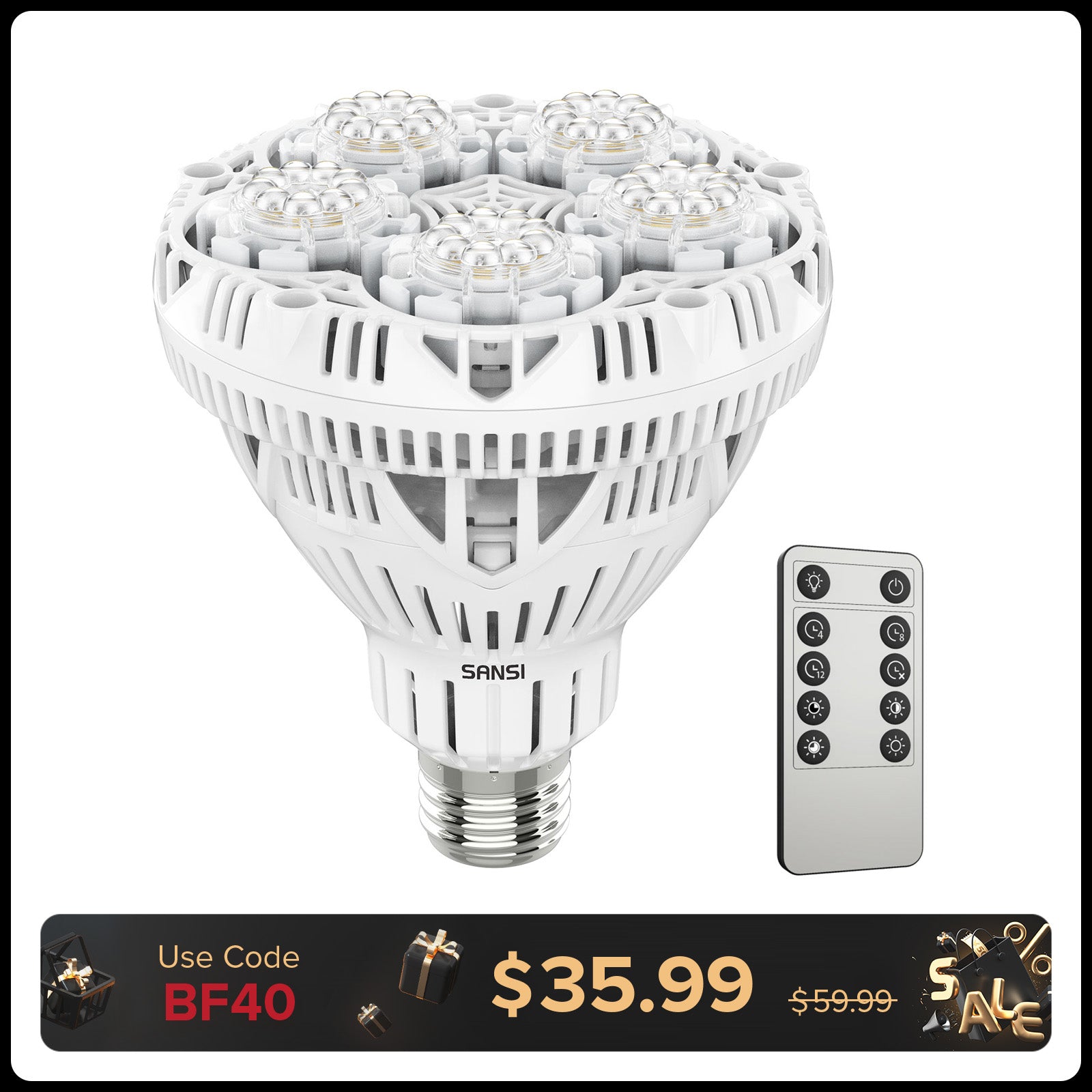 BR30 30 W LED-Wachstumslampe mit Fernbedienung (NUR USA)