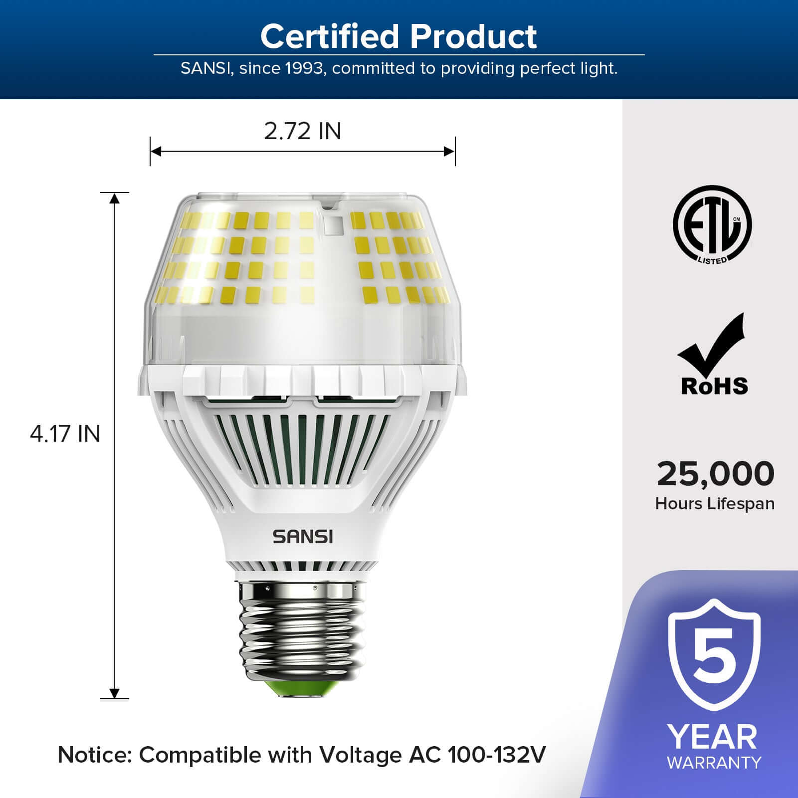 A19 25W LED-Glühbirne 3000K/5000K (NUR USA)