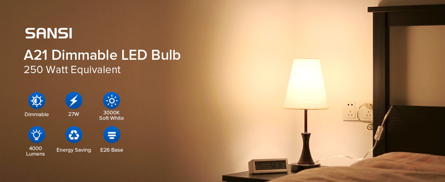 A21 led light bulbs, 4000 lumens, 3000K soft white