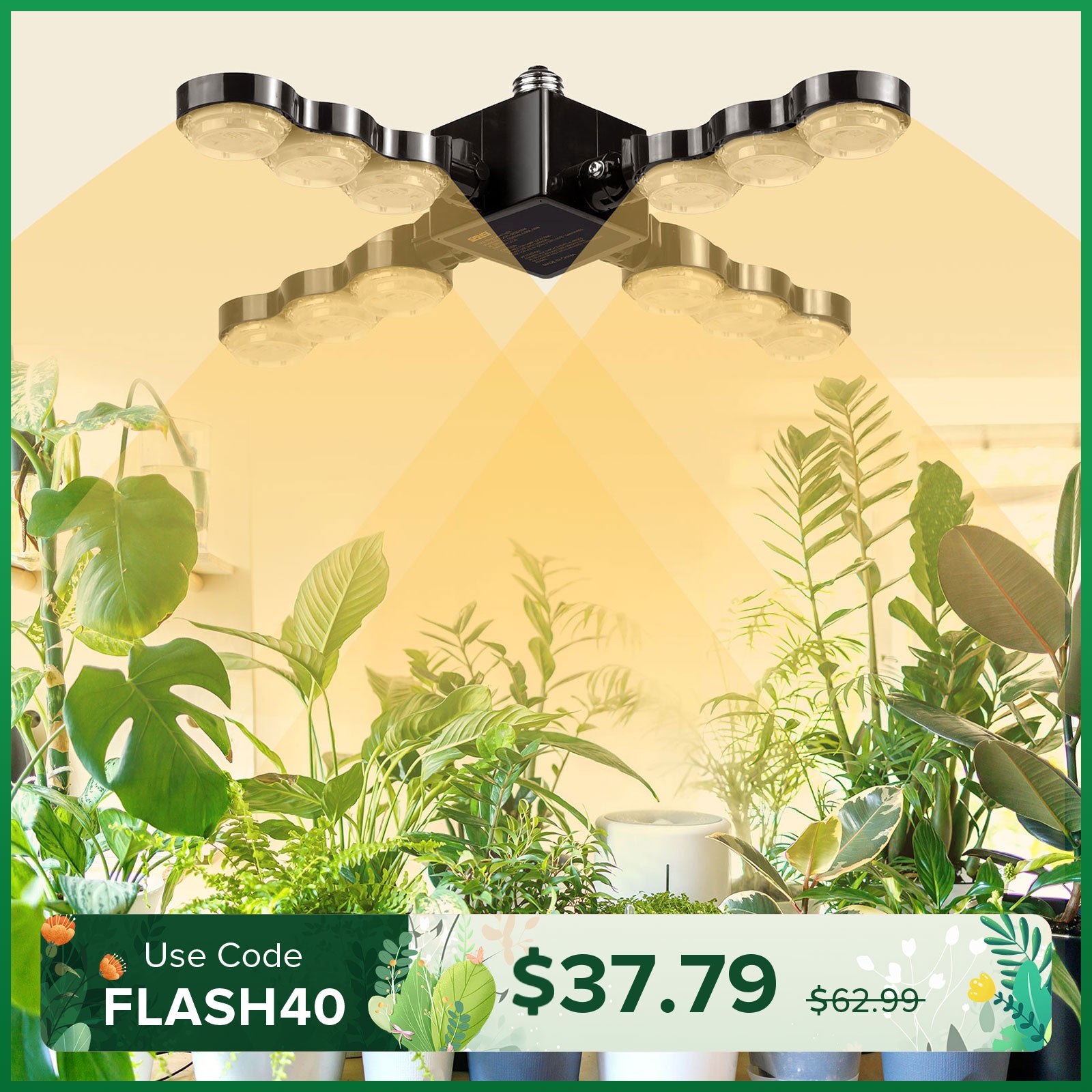 A19 10W LED Grow Light Bulb (US, EU ONLY),Use code "FLASH50” to Get 50% off.
