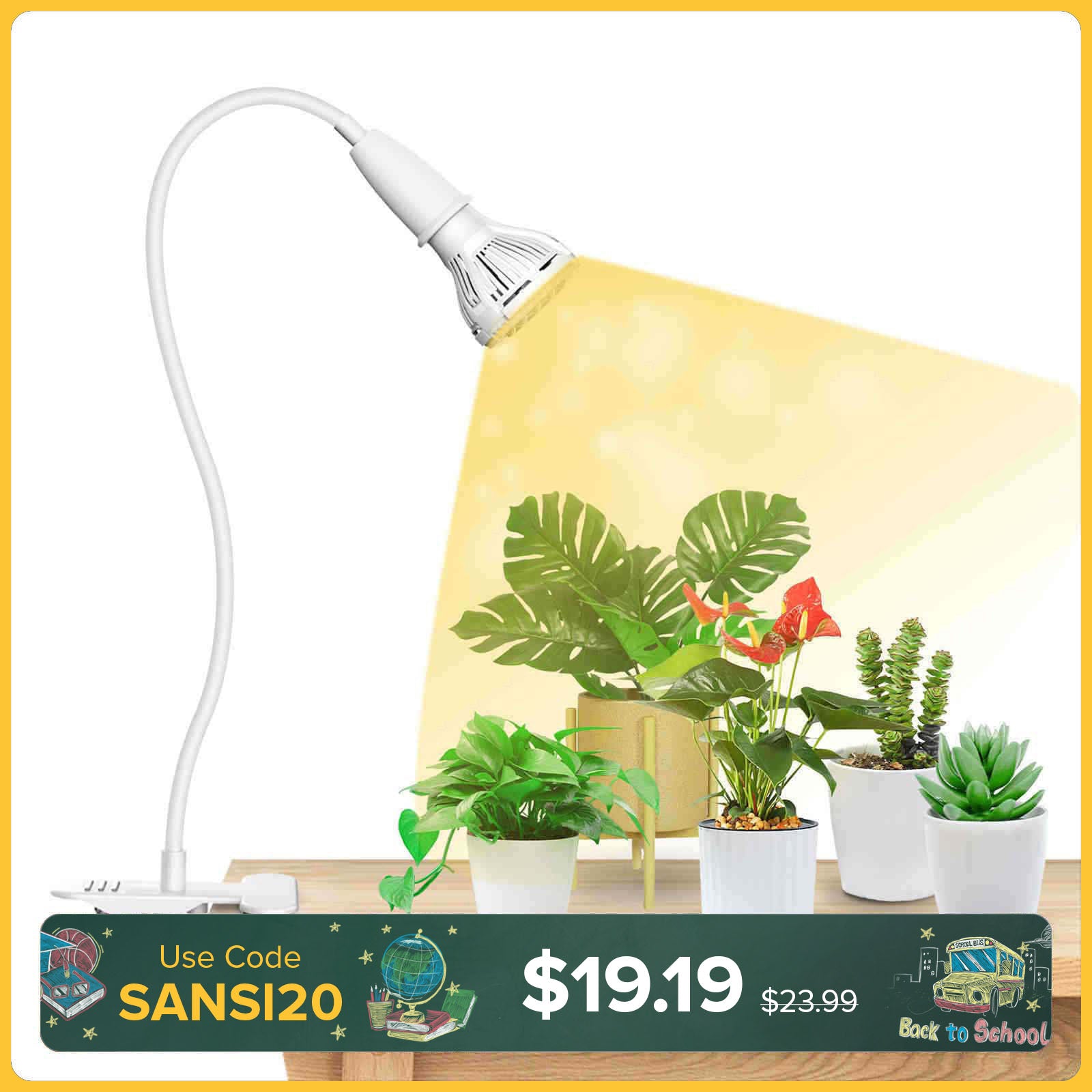 10W Adjustable 1-Head Clip-on LED Grow Light (US/CA ONLY)
