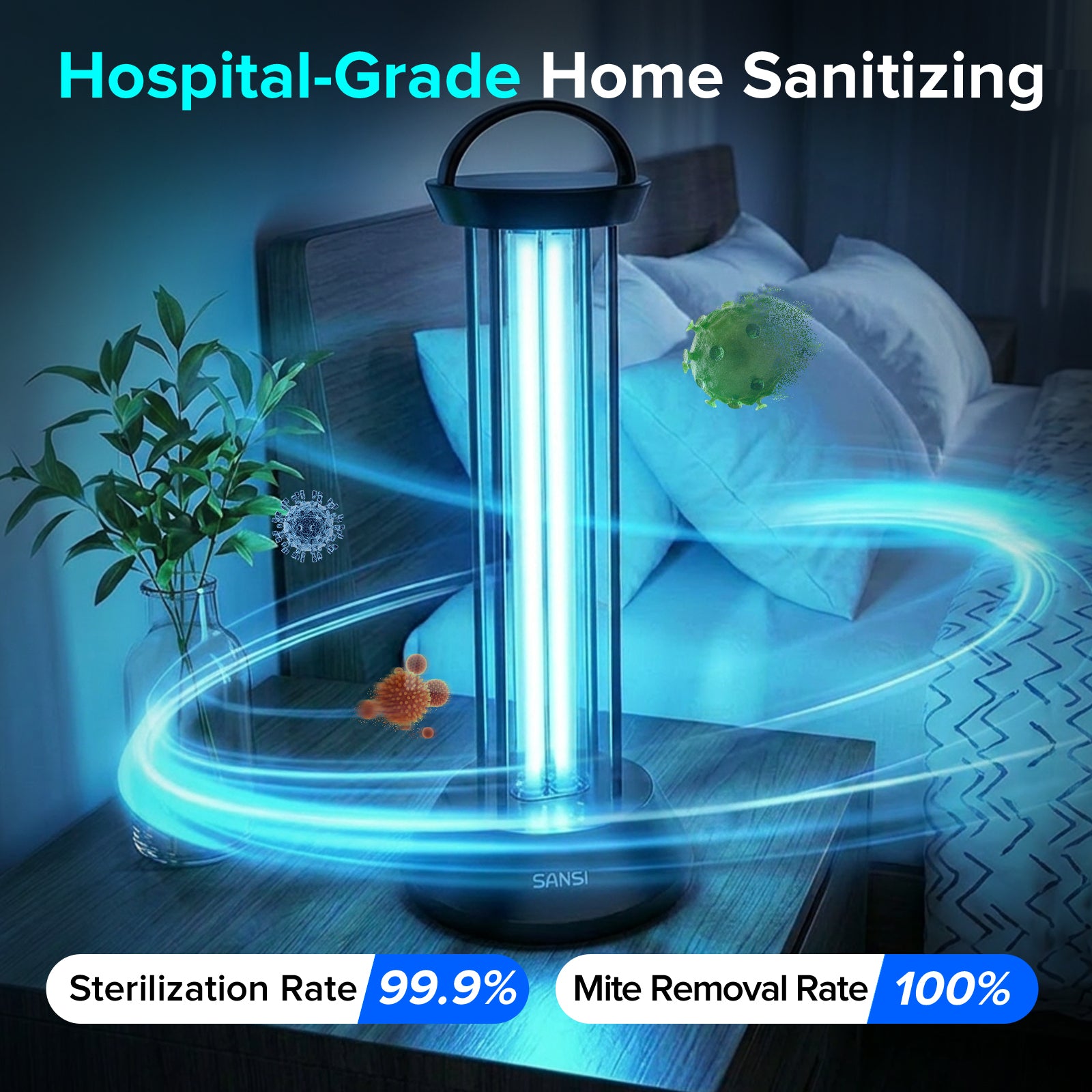 SANSI 42W Portable UV Light Sanitizer with Remote Control (US ONLY)