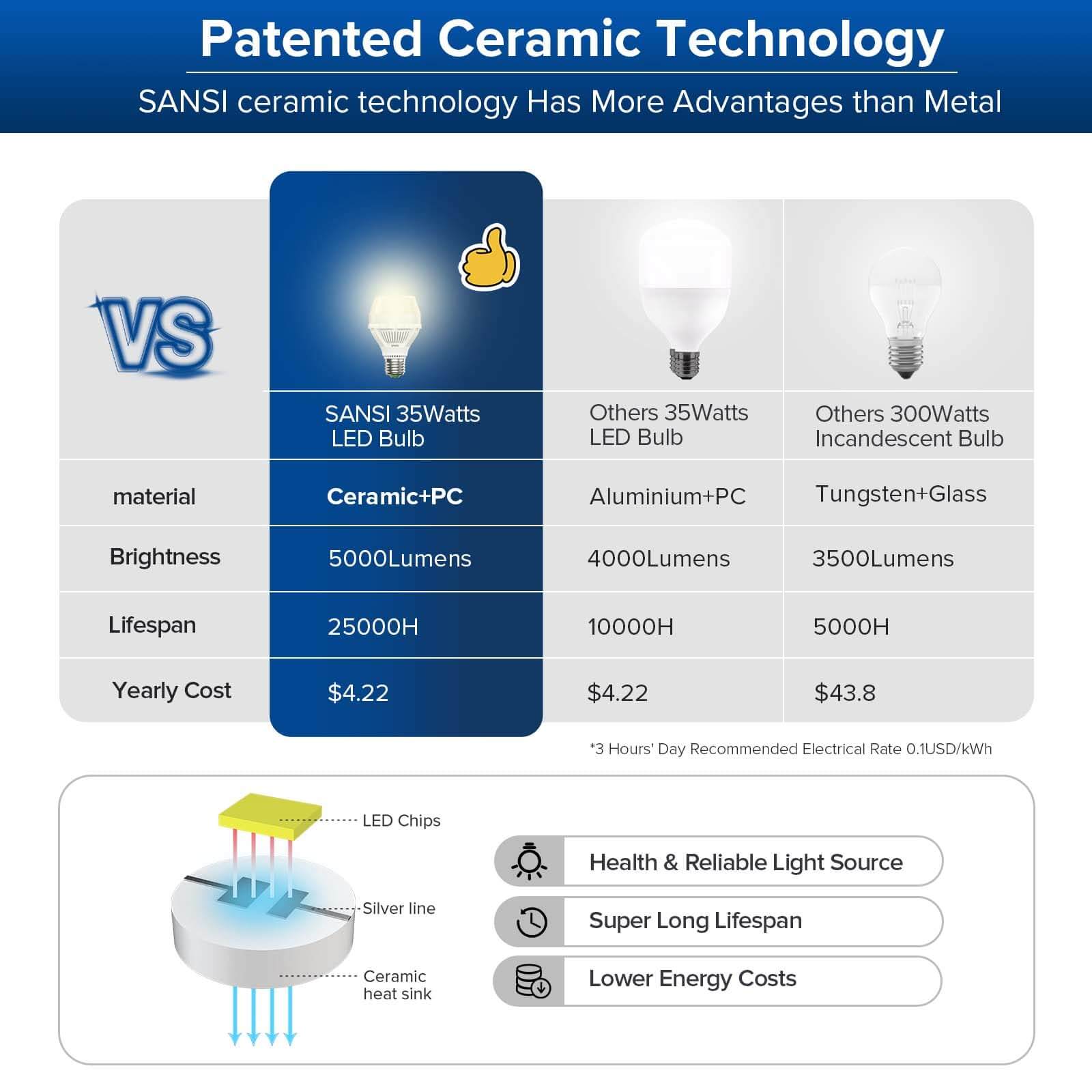 A19 35W 3000K LED Light Bulb