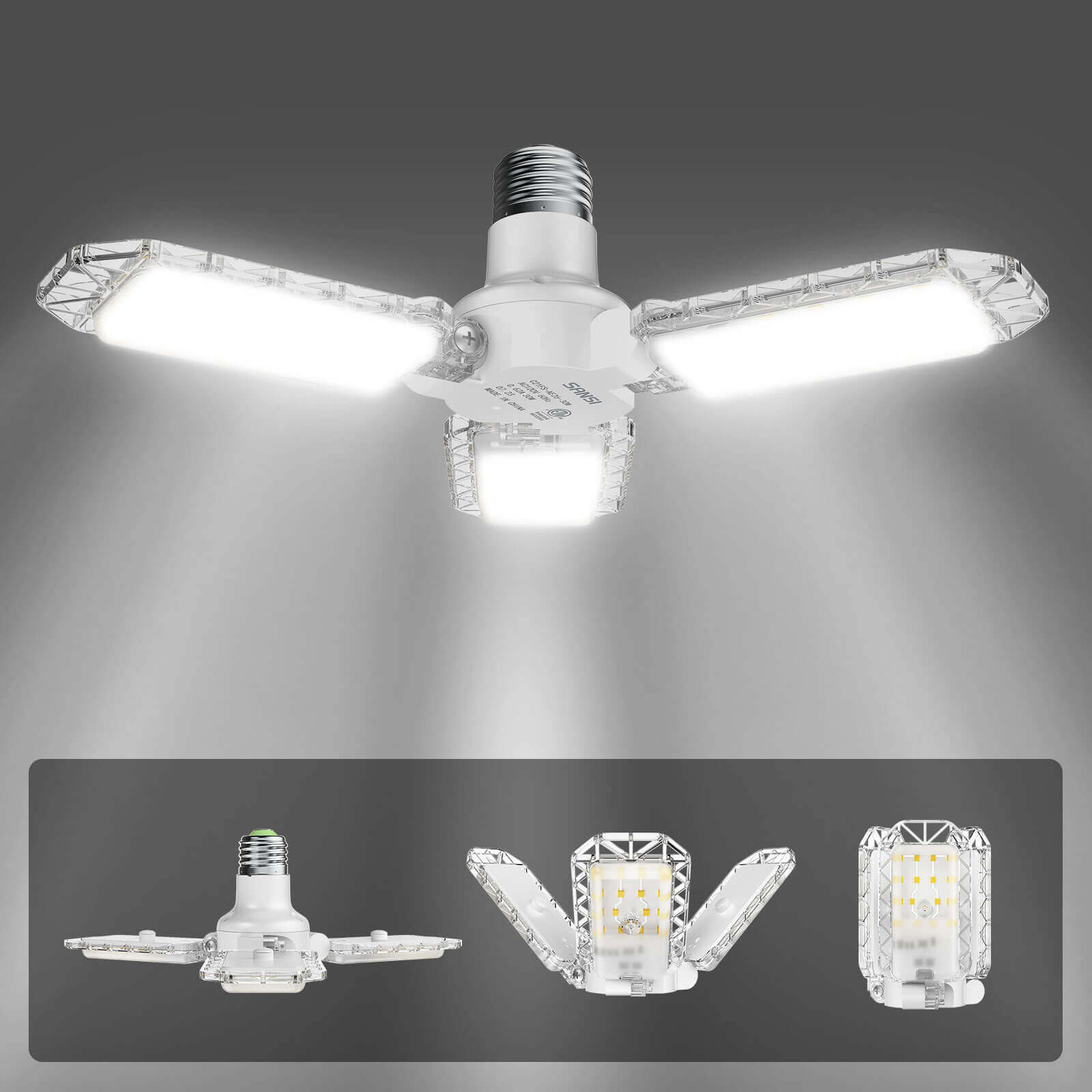 30W 3 Adjustable Panels Garage Light