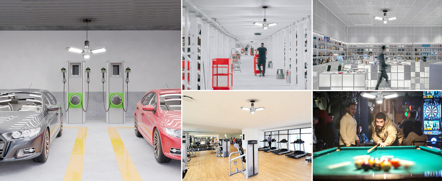30W 3 Adjustable Panels Garage Light suitable for garage, gym, work shop and extra