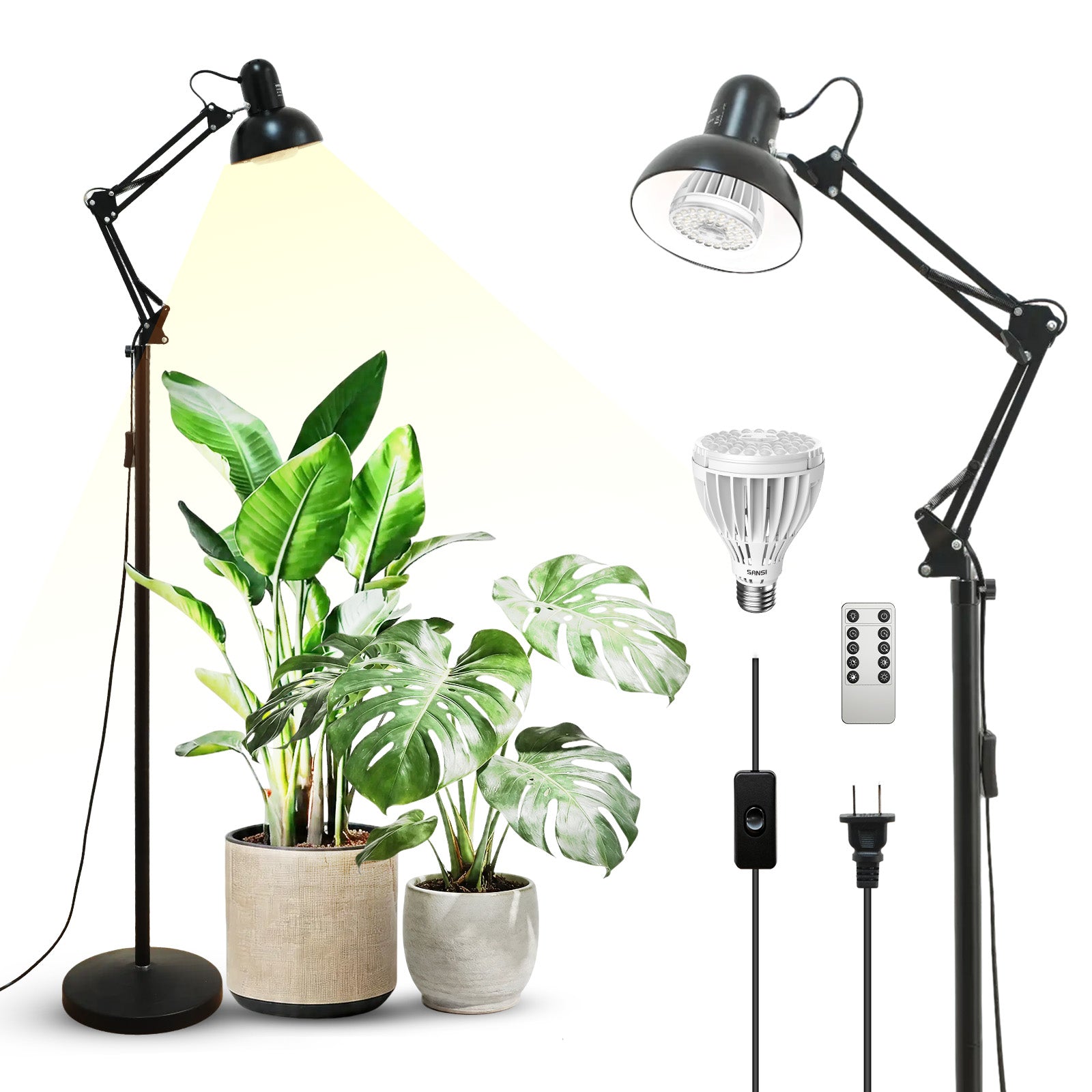 SANSI 32W Floor Standing LED Grow Light with Remote Control(US ONLY)
