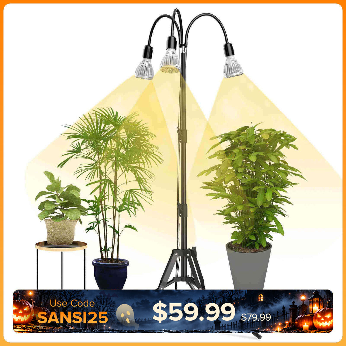 96 W/128 W Pflanzenlampe mit verstellbarem Stativständer (NUR USA)