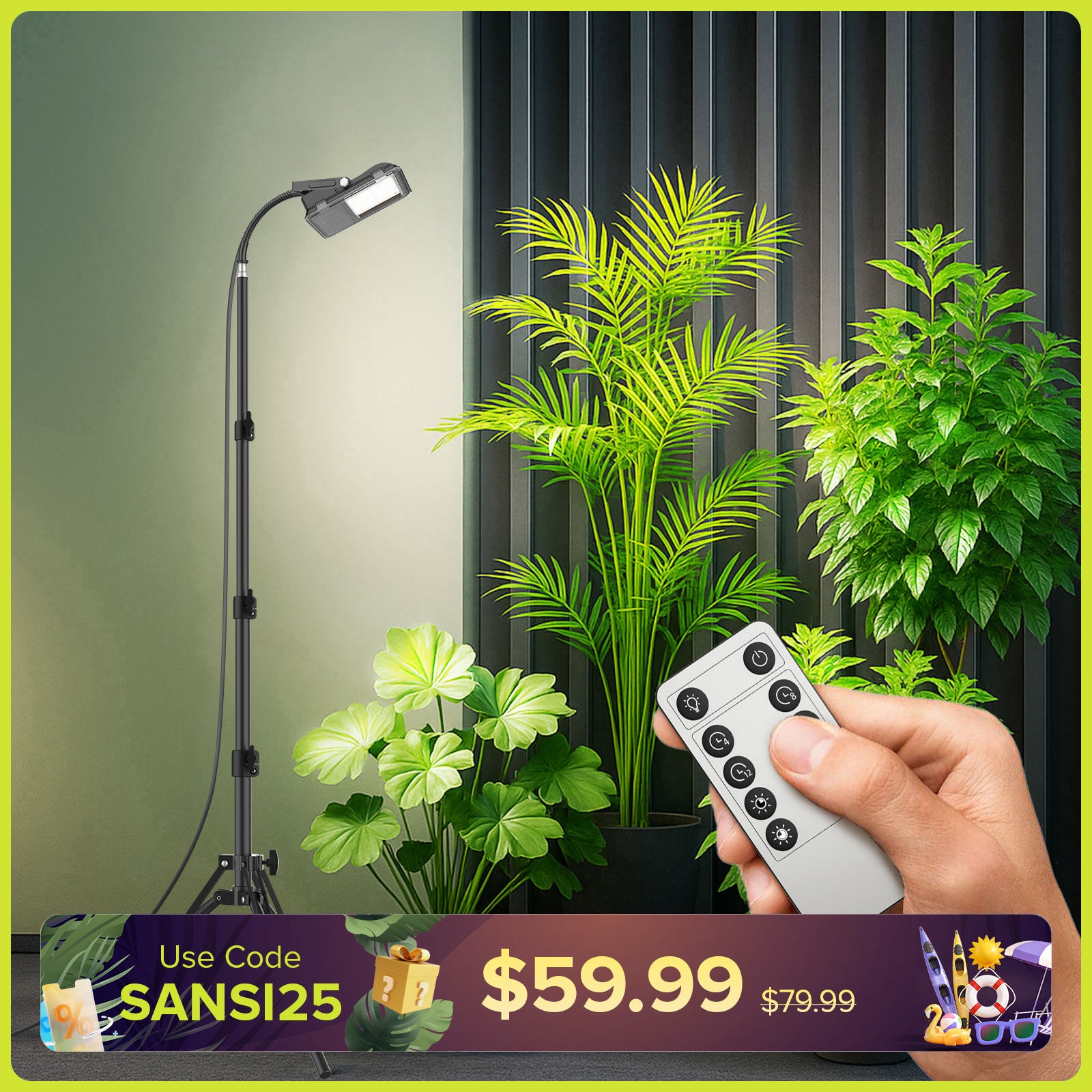 Lampada da coltivazione a LED SANSI da 45 W con treppiede