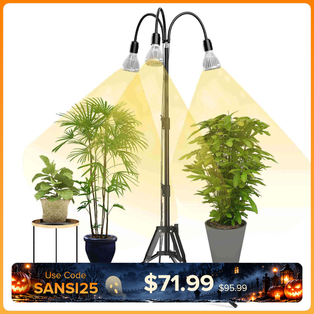 96 W/128 W Pflanzenlampe mit verstellbarem Stativständer (NUR USA)