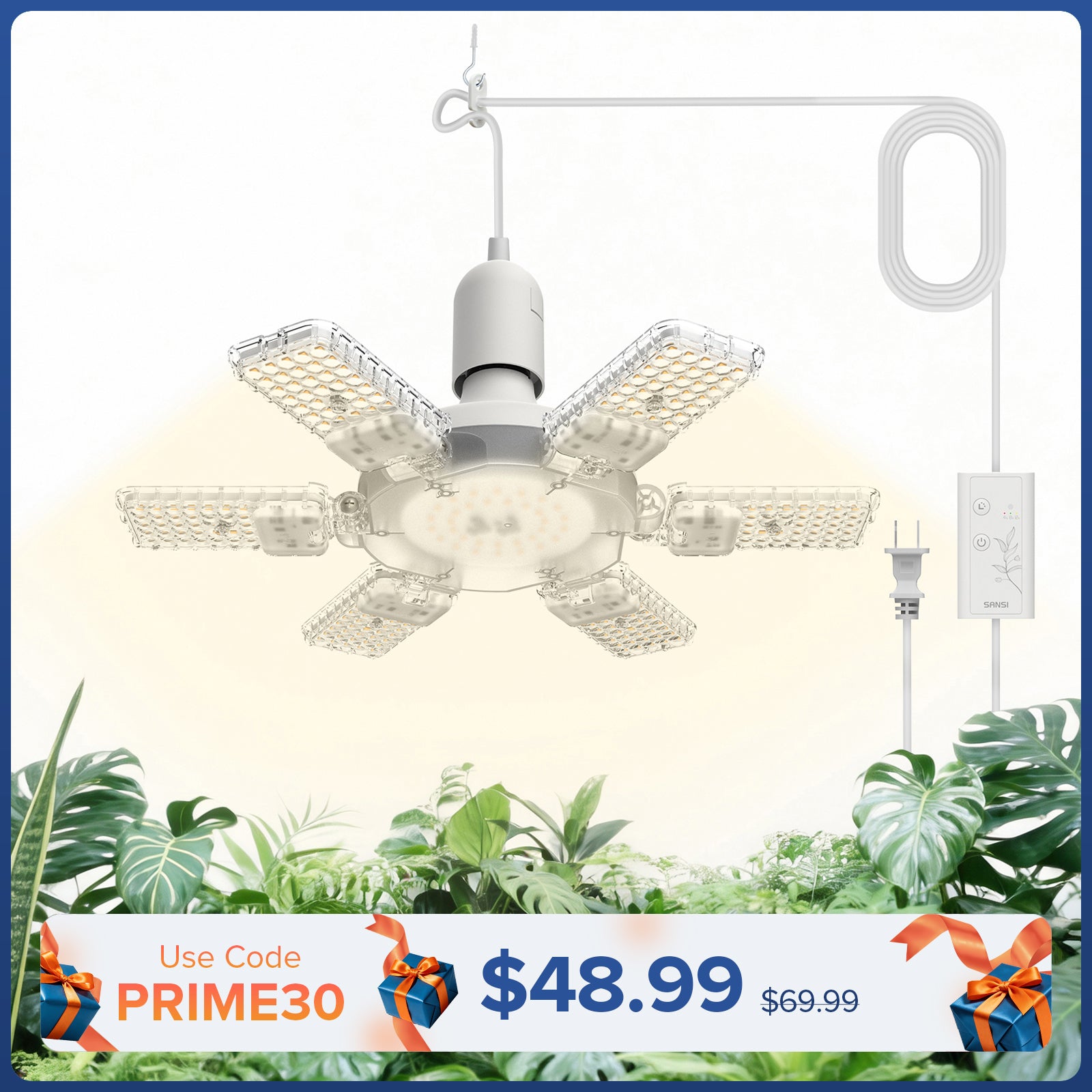 SANSI 60W Folding Wings LED Grow Light (US ONLY)