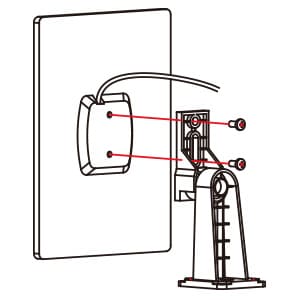 Align the holes on the solar panel and the stand board, tighten the screws to fix.