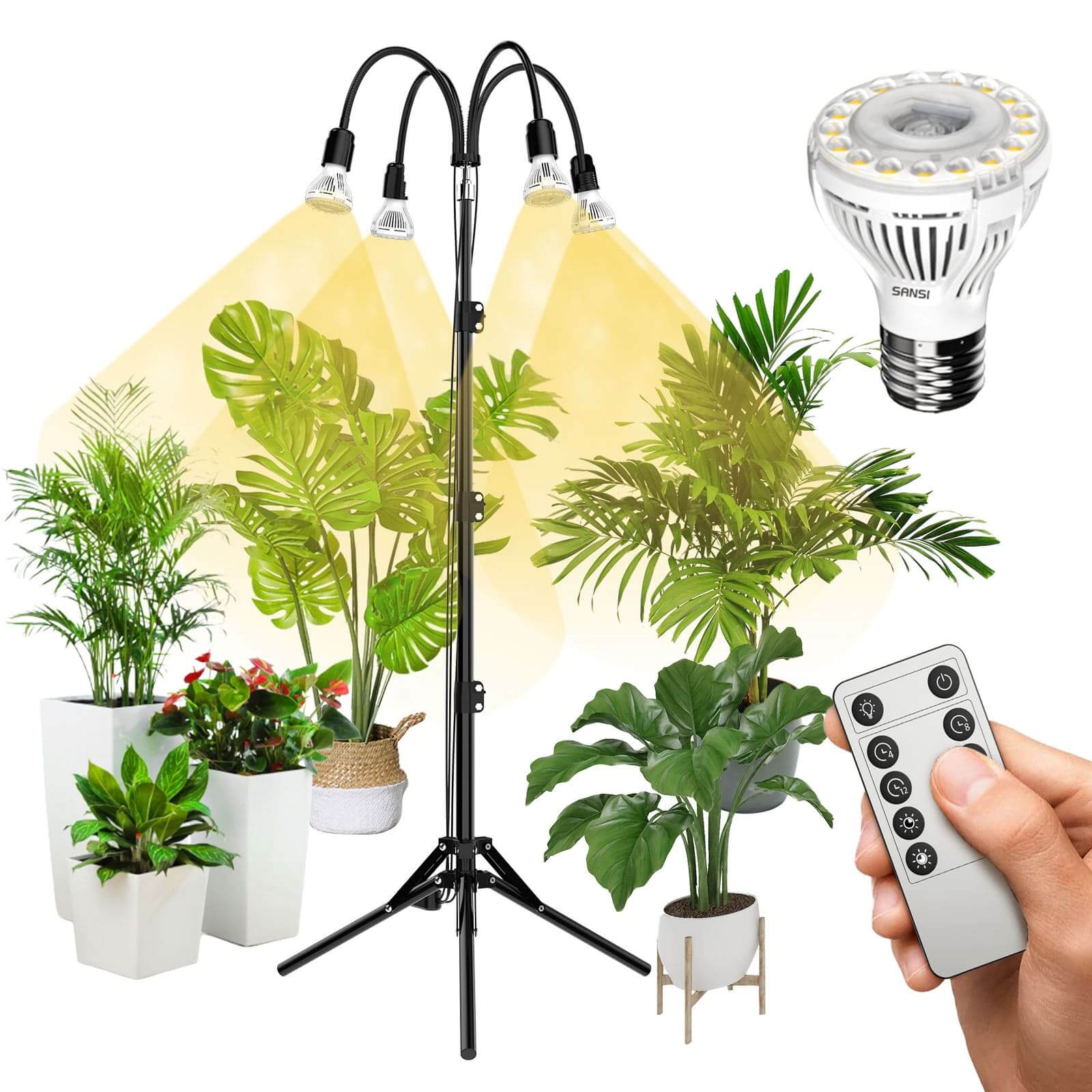 40W Adjustable Tripod Stand Grow Light with Remote Control (US ONLY).