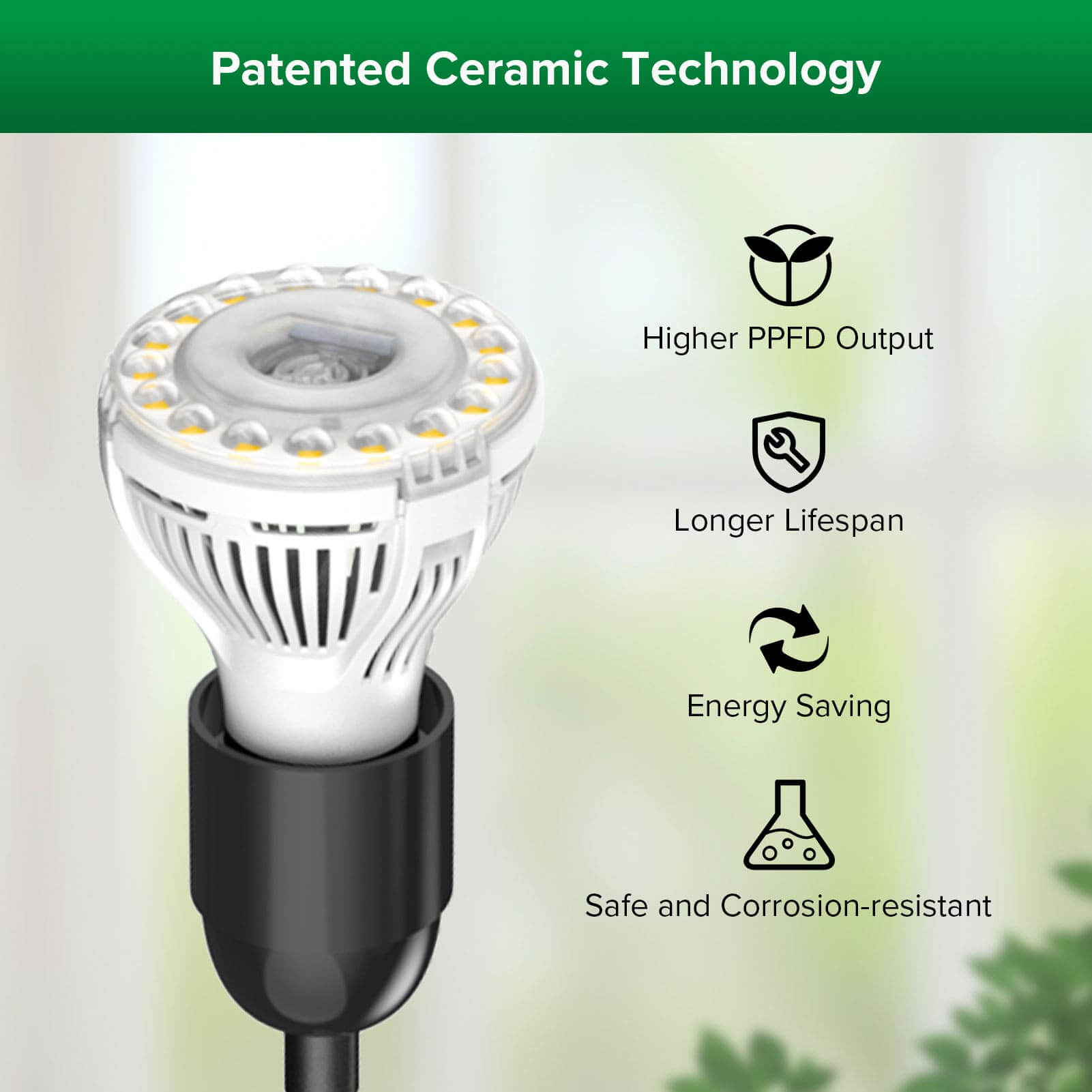 40W Adjustable Tripod Stand Remote Control Grow Light, with patented ceramic technology.