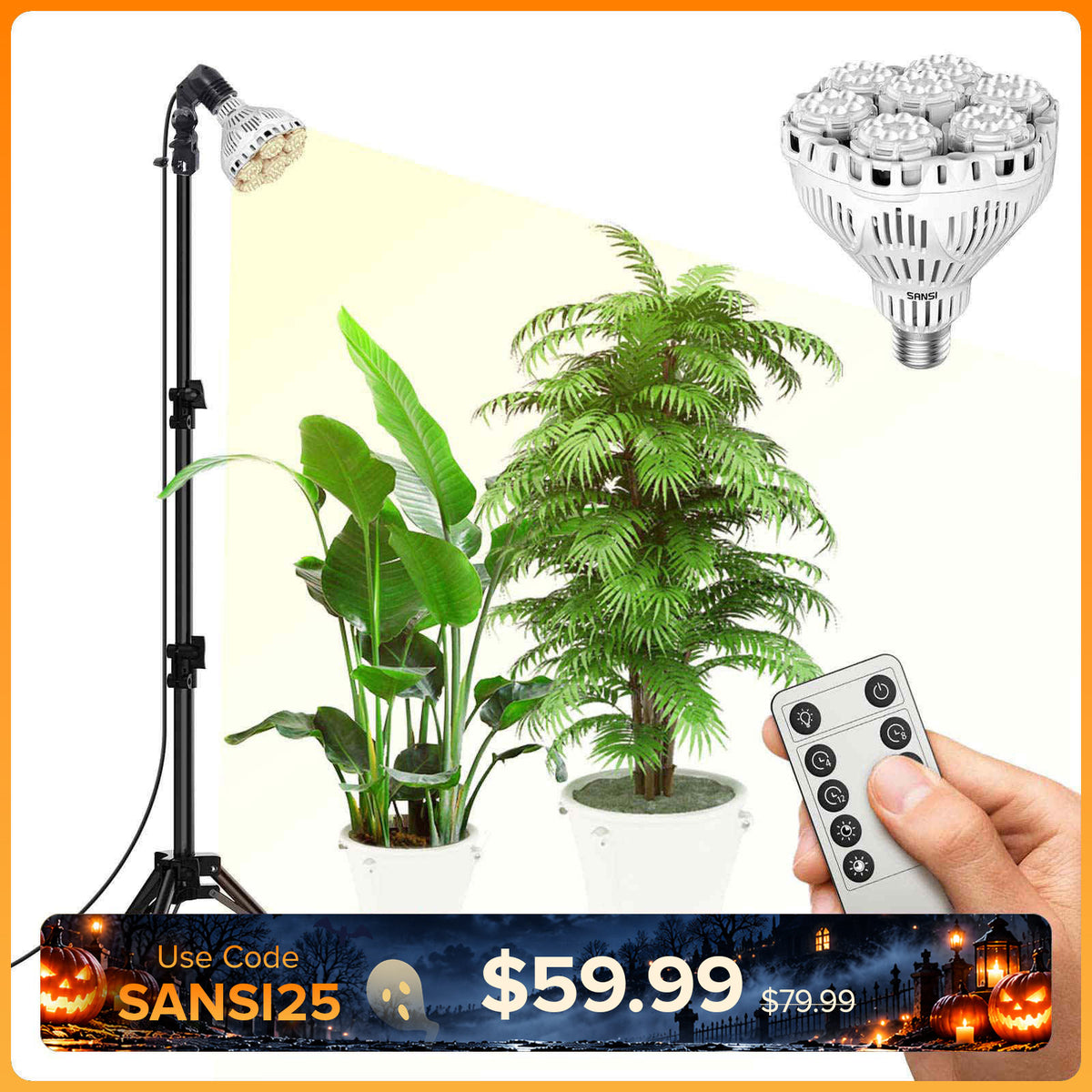 BR30 40W Verstellbare Stativ-Pflanzenlampe mit Fernbedienung