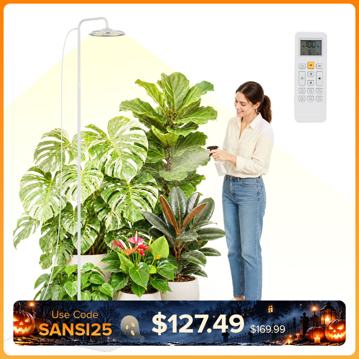 SANSI 100W Hohe Stehlampe für Pflanzen mit Fernbedienung (NUR USA/Kanada)